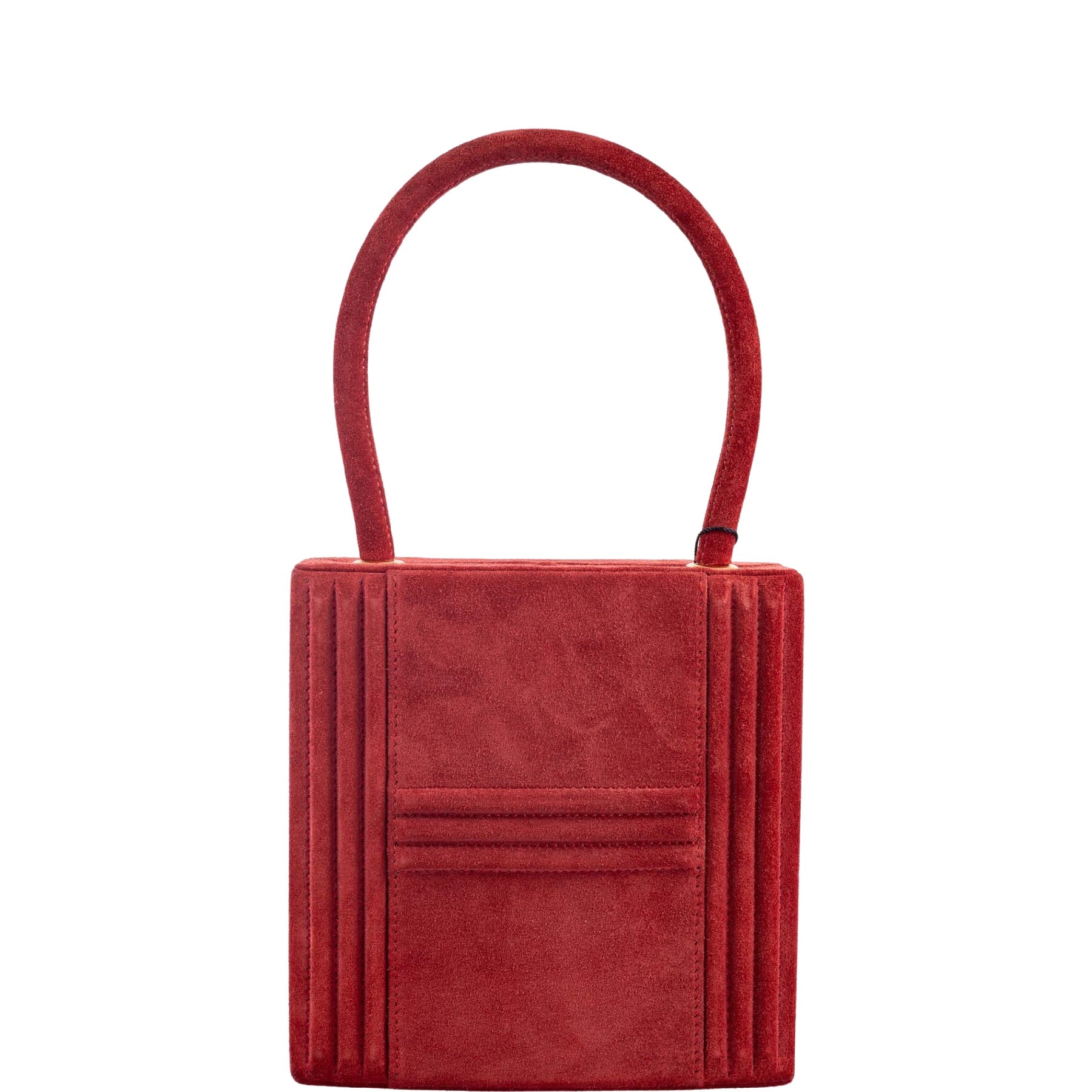 Hermès Cadena Bag Rouge Veau Doblis Suede Gold Hardware