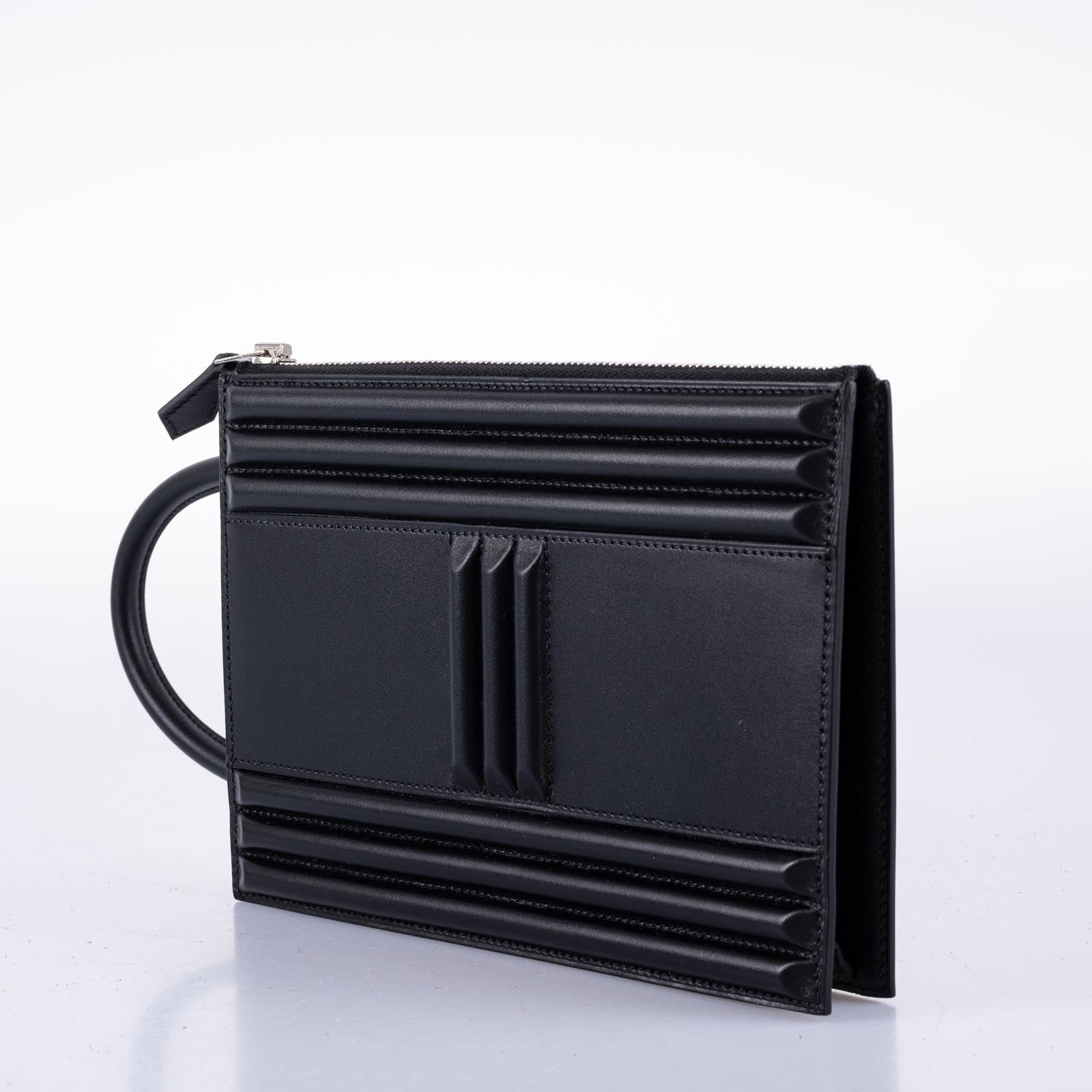 Hermès Cadena Lock Bag Black Tadelakt Palladium Hardware