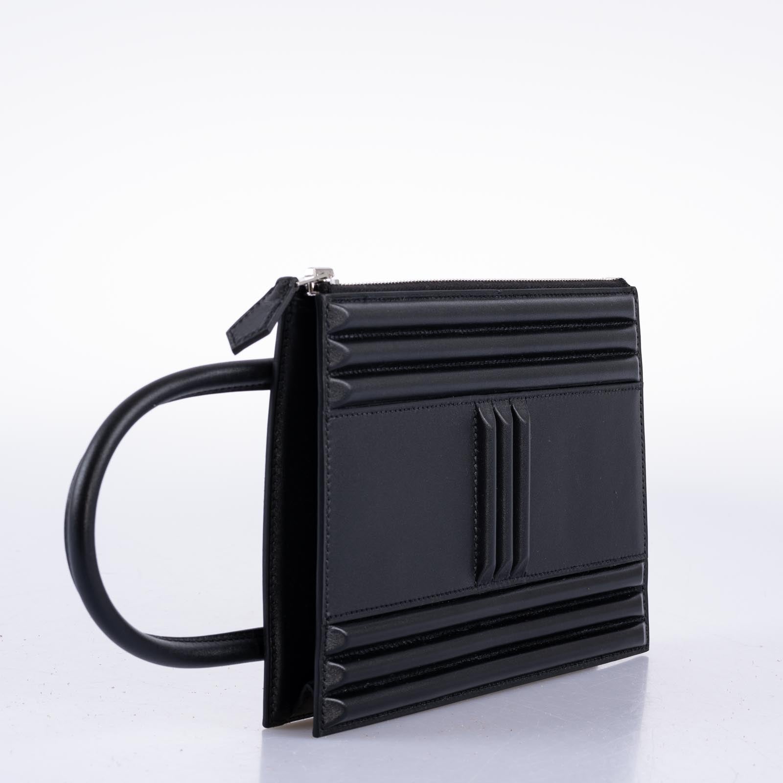 Hermès Cadena Lock Bag Black Tadelakt Palladium Hardware