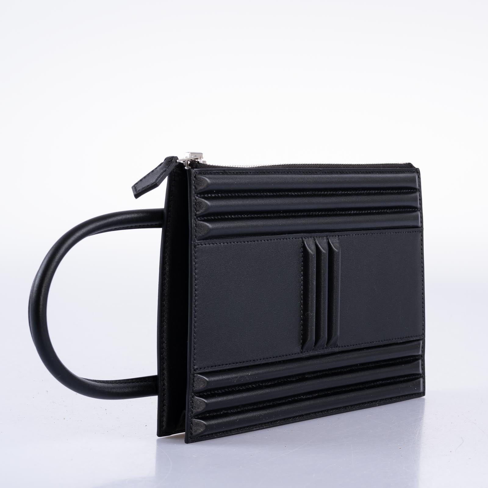 Hermès Cadena Lock Bag Black Tadelakt Palladium Hardware