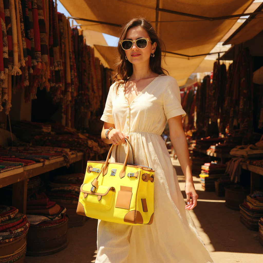 Hermès Cargo Birkin 35 Chai Swift and Jaune Citron Toile Goeland Palladium Hardware