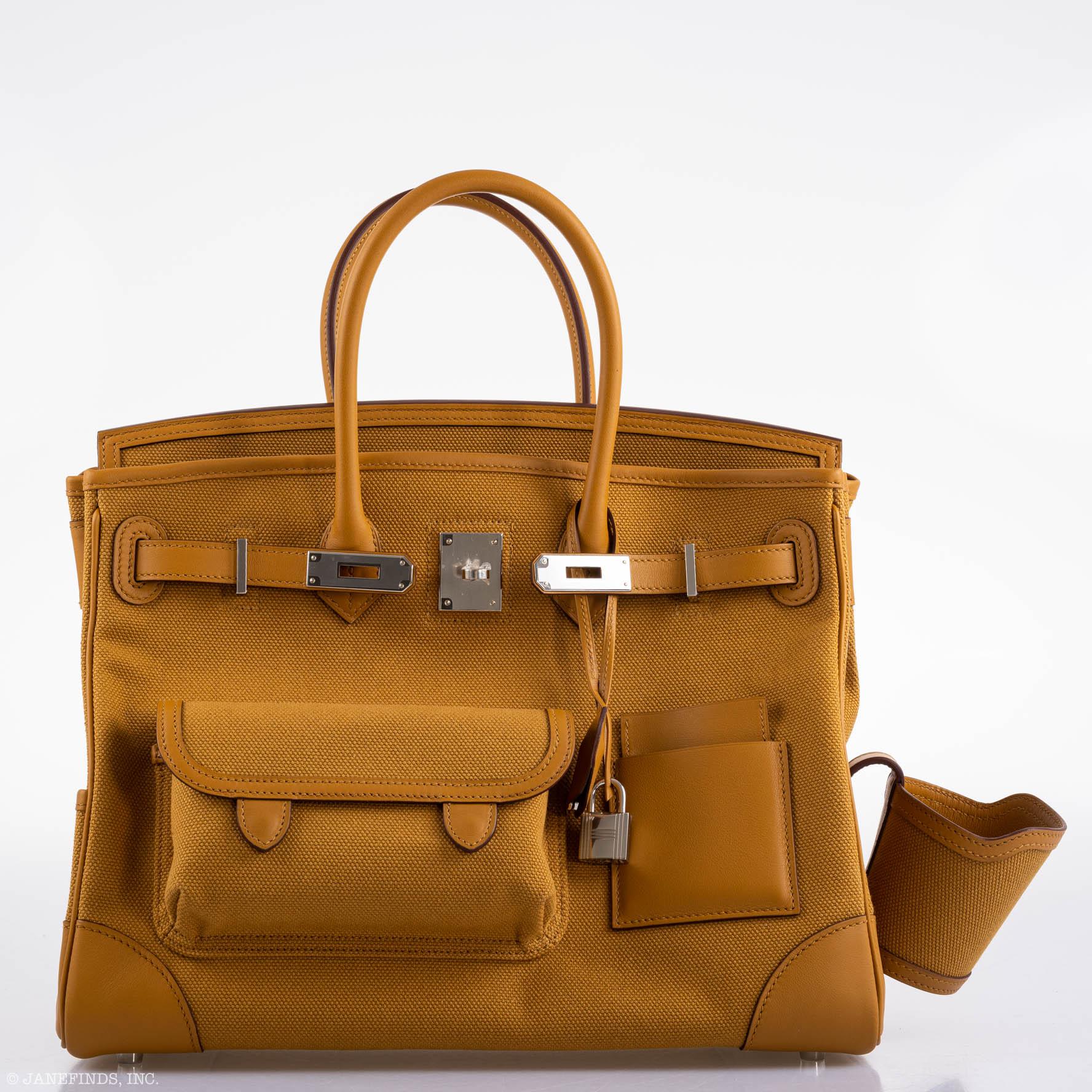 Hermès Cargo Birkin 35 Sesame Swift and Toile Goeland Palladium Hardware