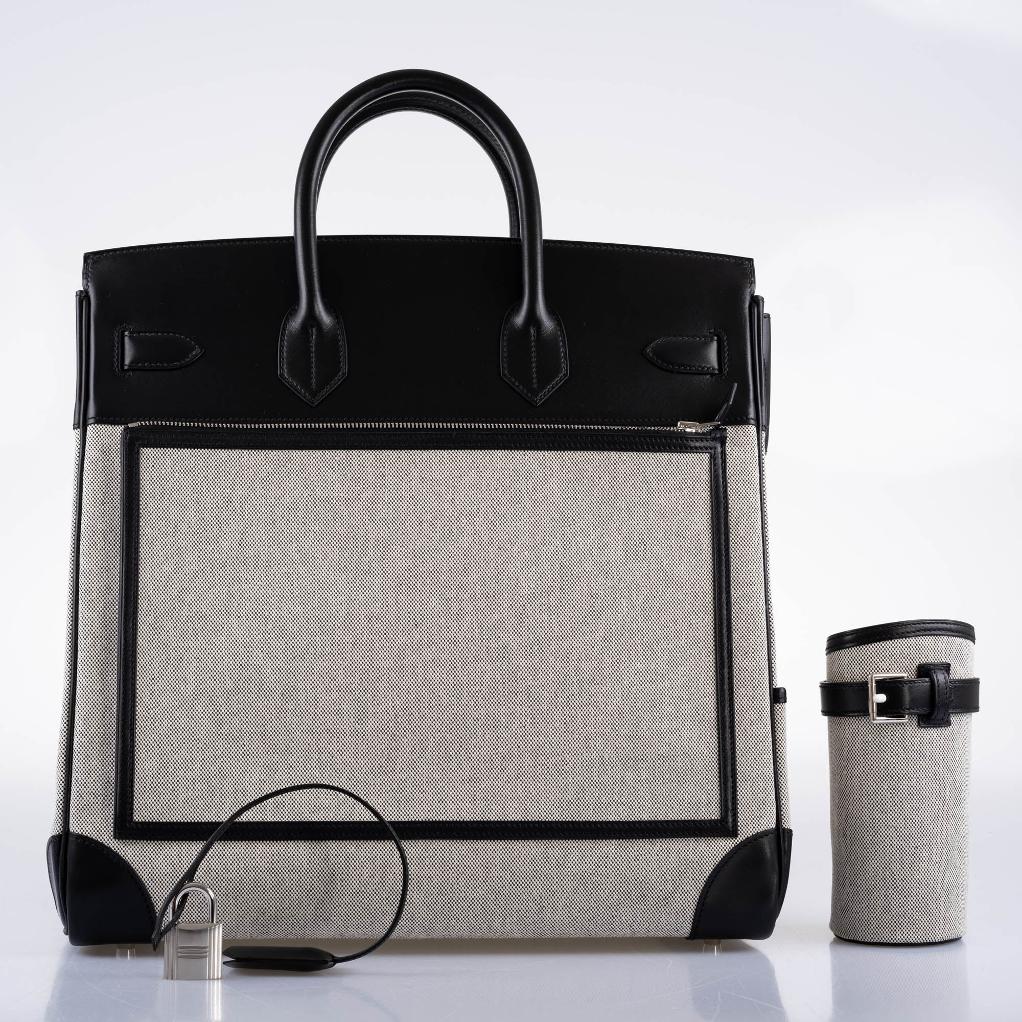 Hermès Cargo HAC Birkin 40 Black Box and Toile Palladium Hardware