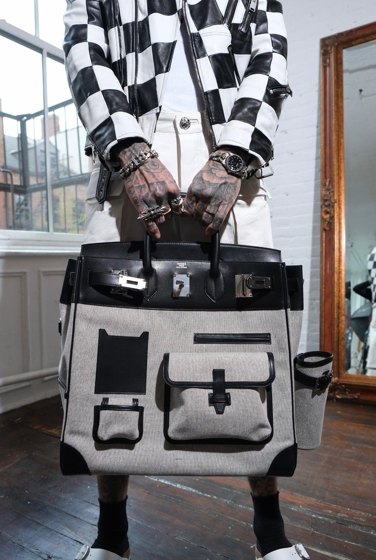 Hermès Cargo HAC Birkin 40 Black Box and Toile Palladium Hardware