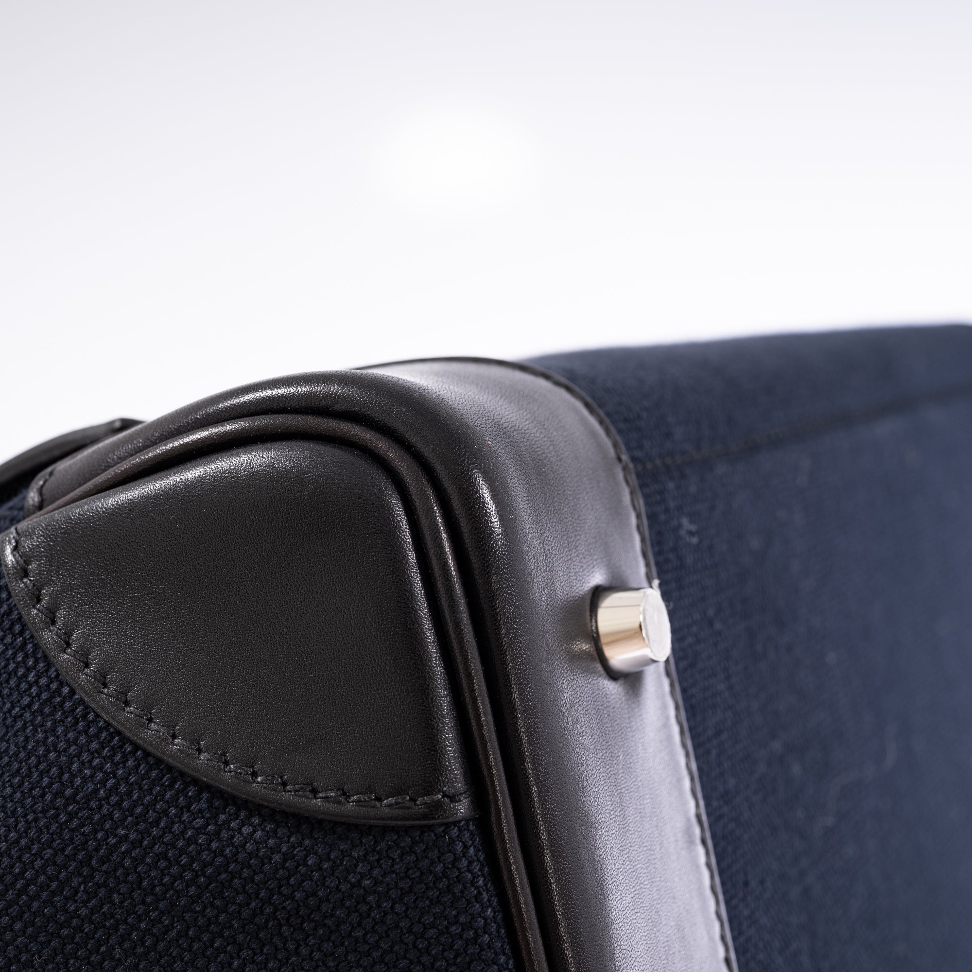 Hermès Cargo HAC Hermès Bleu Marine Toile & Black Box Calf Cargo