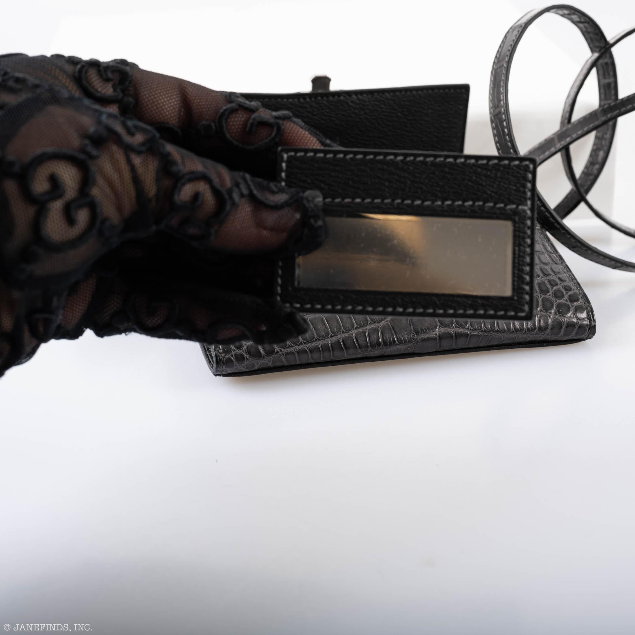 Hermès Cinhetic Wallet Matte Graphite Alligator Palladium Hardware
