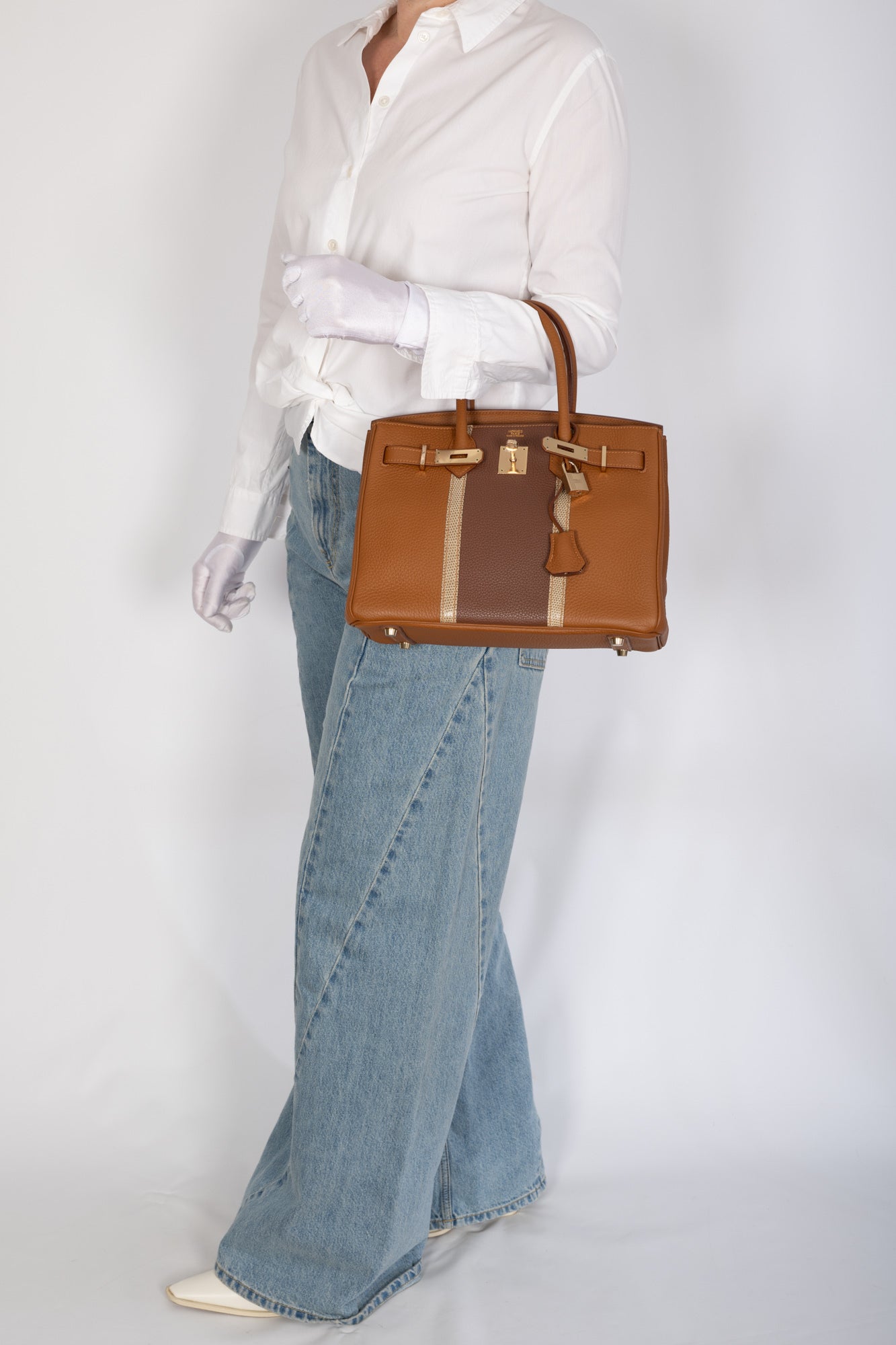 Hermès Club Birkin 30 Gold Clémence Marron d'Inde Ficelle Lizard Permabrass Hardware