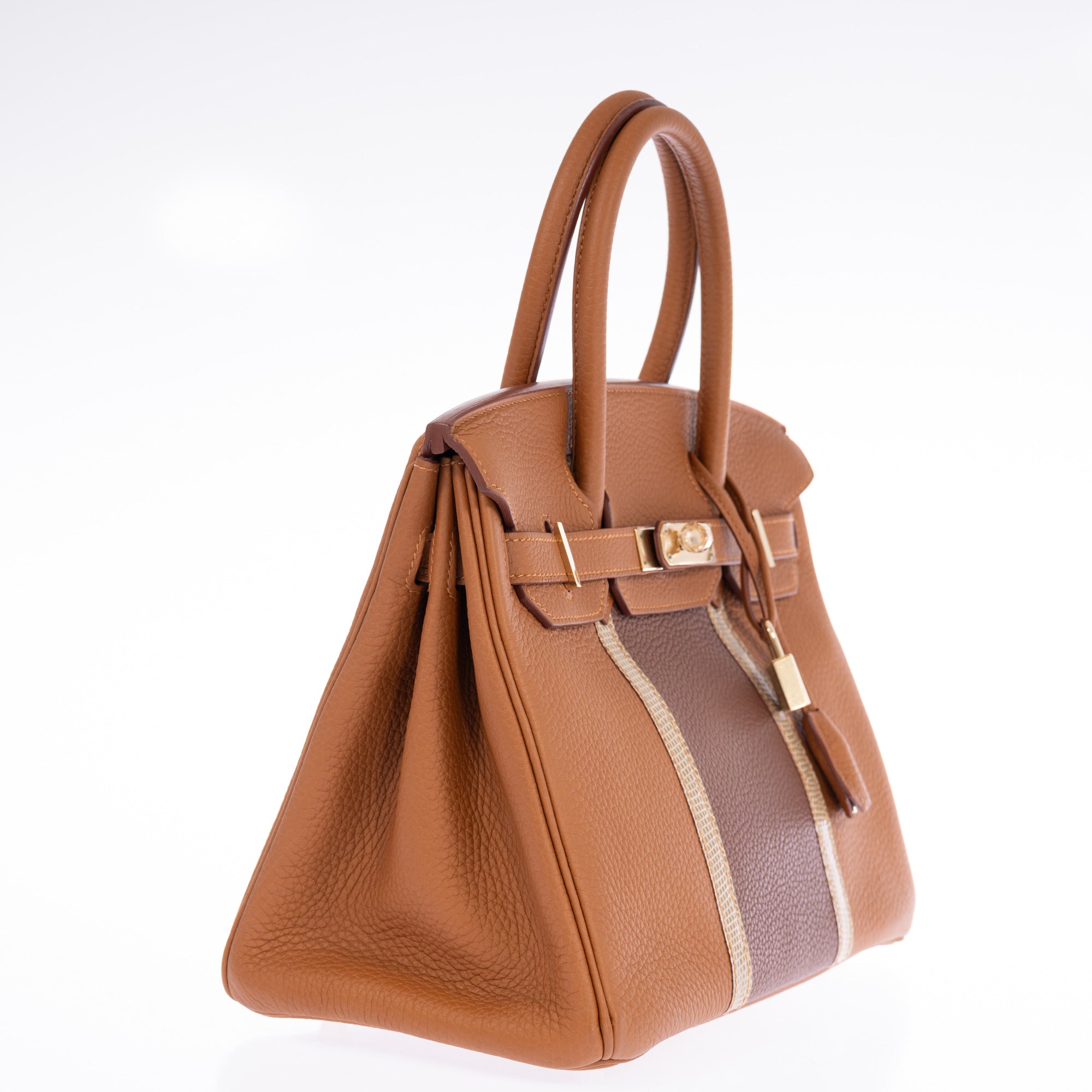 Hermès Club Birkin 30 Gold Clémence Marron d'Inde Ficelle Lizard Permabrass Hardware