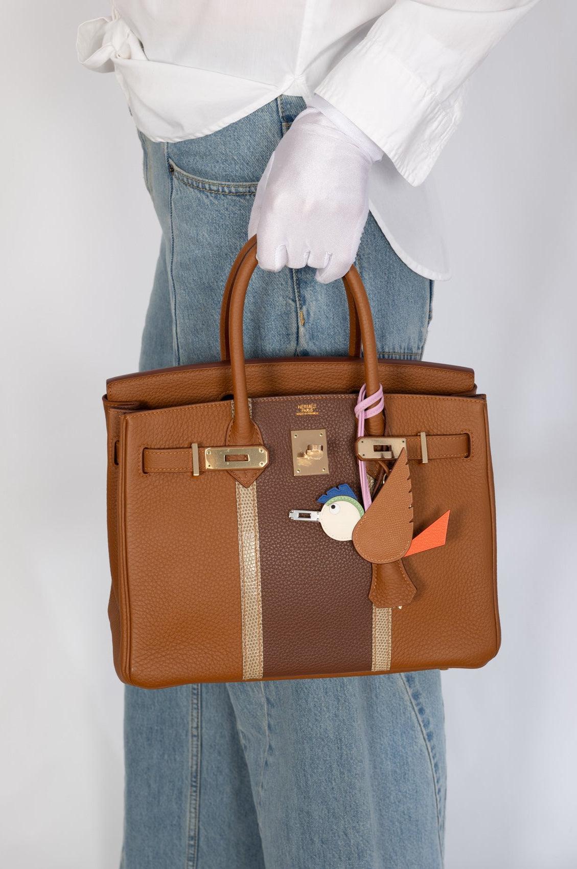 Hermès Club Birkin 30 Gold Clémence Marron d'Inde Ficelle Lizard Permabrass Hardware