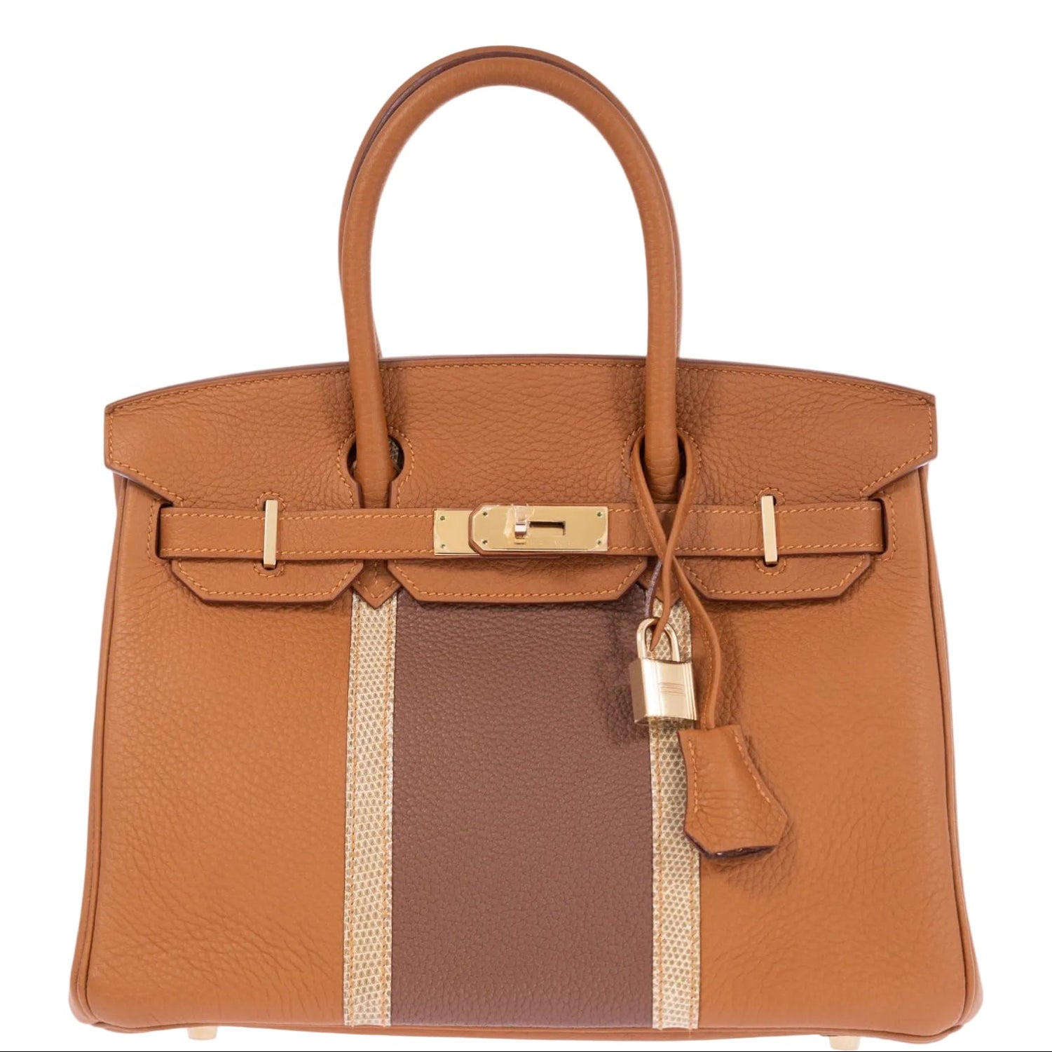 Hermès Club Birkin 30 Gold Clémence Marron d'Inde Ficelle Lizard Permabrass Hardware