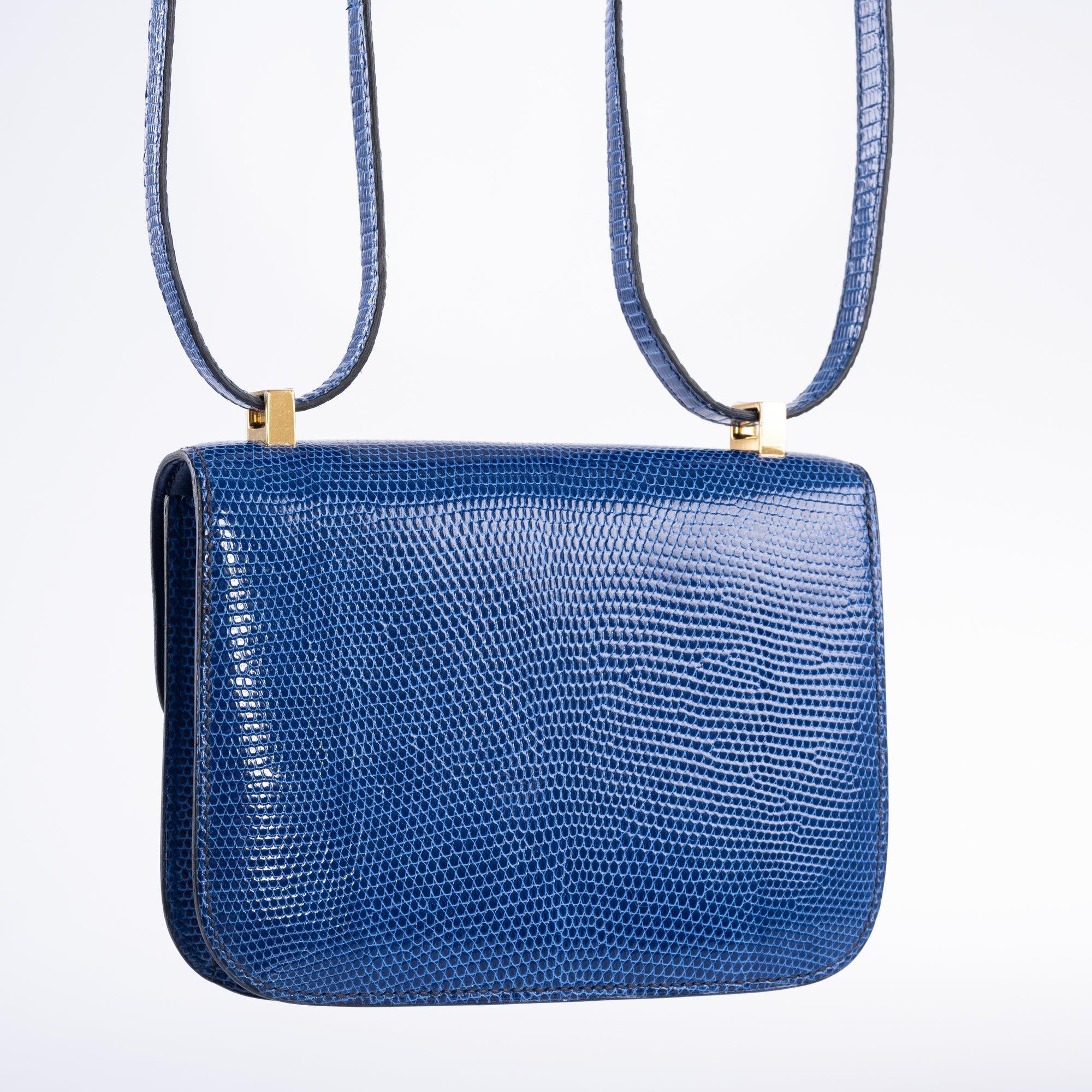 Hermès Constance 14 Micro Bleu Saphir Niloticus Lizard Gold Hardware