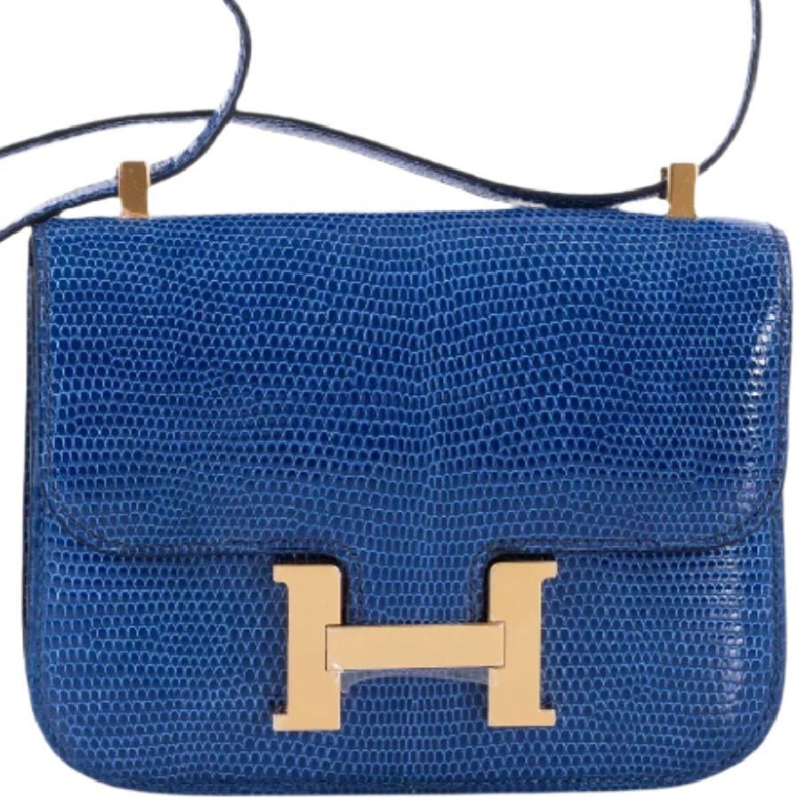 Hermès Constance 14 Micro Bleu Saphir Niloticus Lizard Gold Hardware