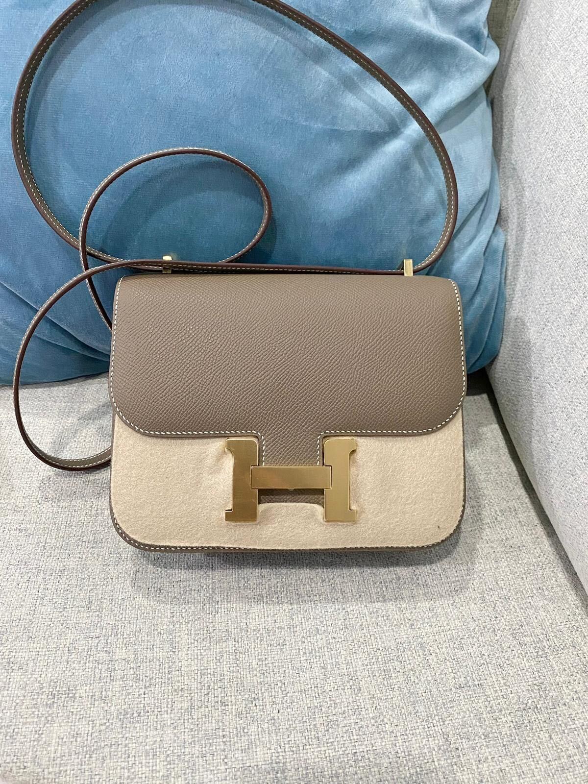 Hermès Constance 18 in Étoupe Epsom with Gold hardware