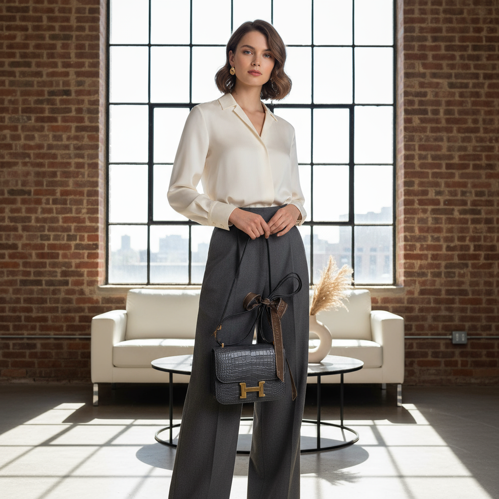 Hermès Constance 18 Graphite Matte Alligator Gold Hardware