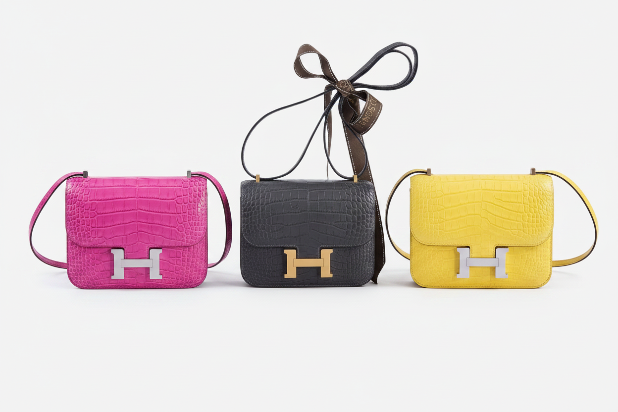Hermès Constance 18 Graphite Matte Alligator Gold Hardware