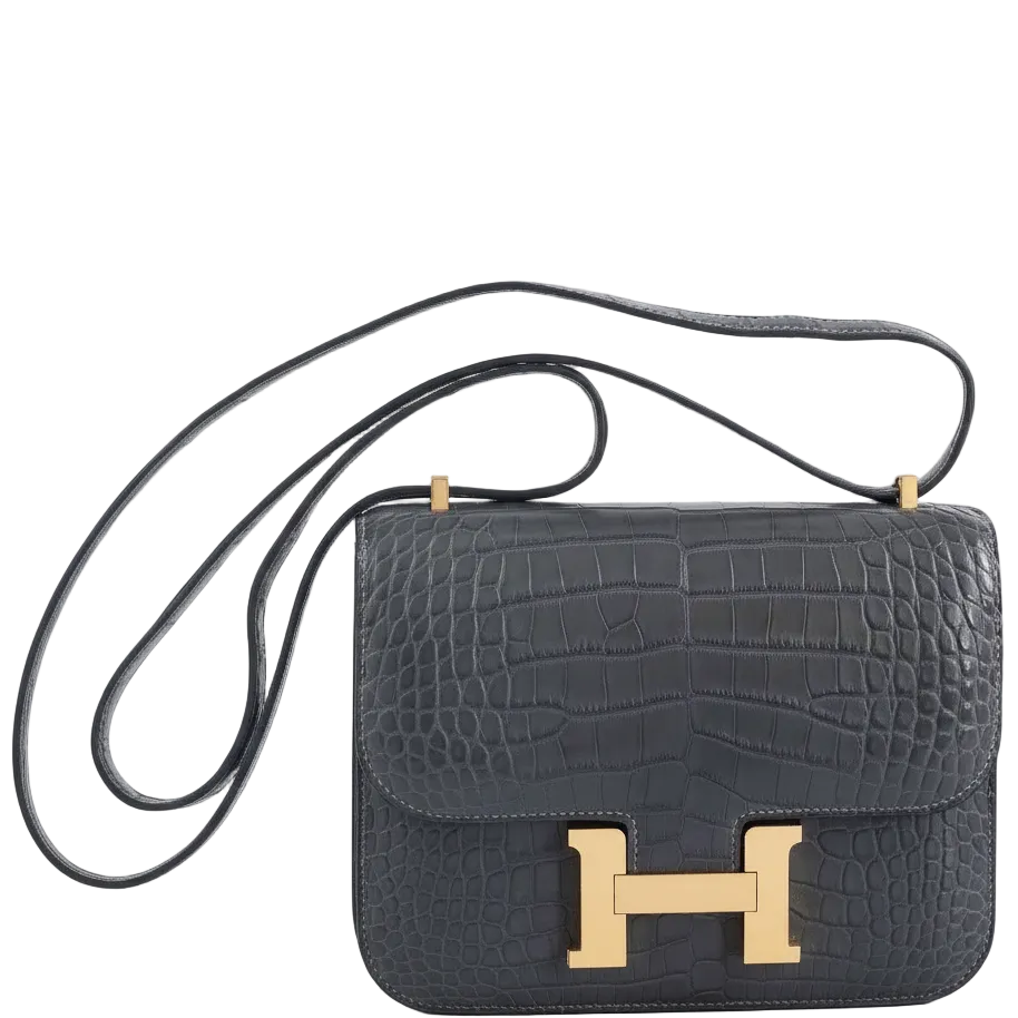 Hermès Constance 18 Graphite Matte Alligator Gold Hardware