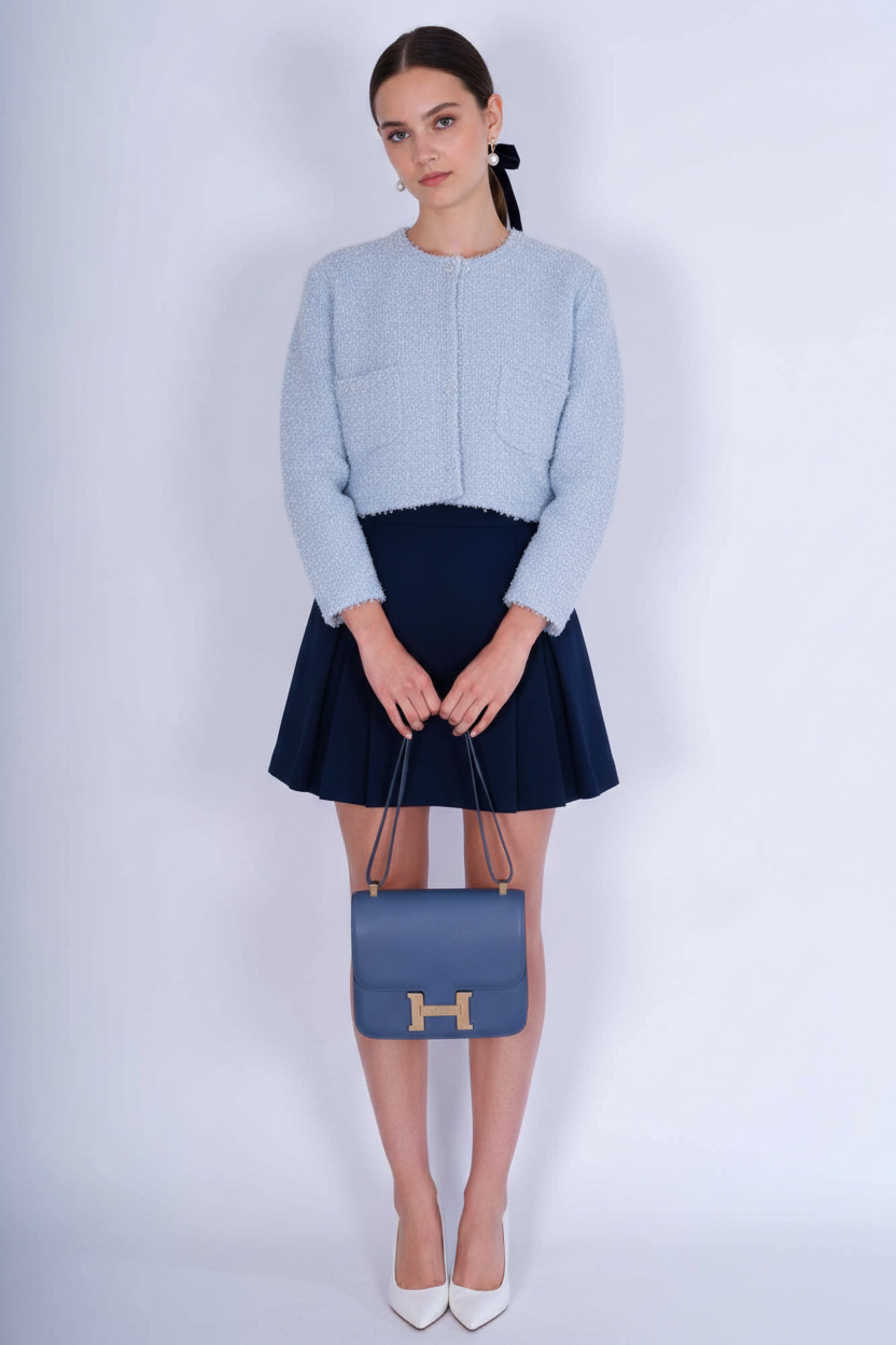 Hermès Constance 24 Bleu Brighton Evercolor Palladium Hardware