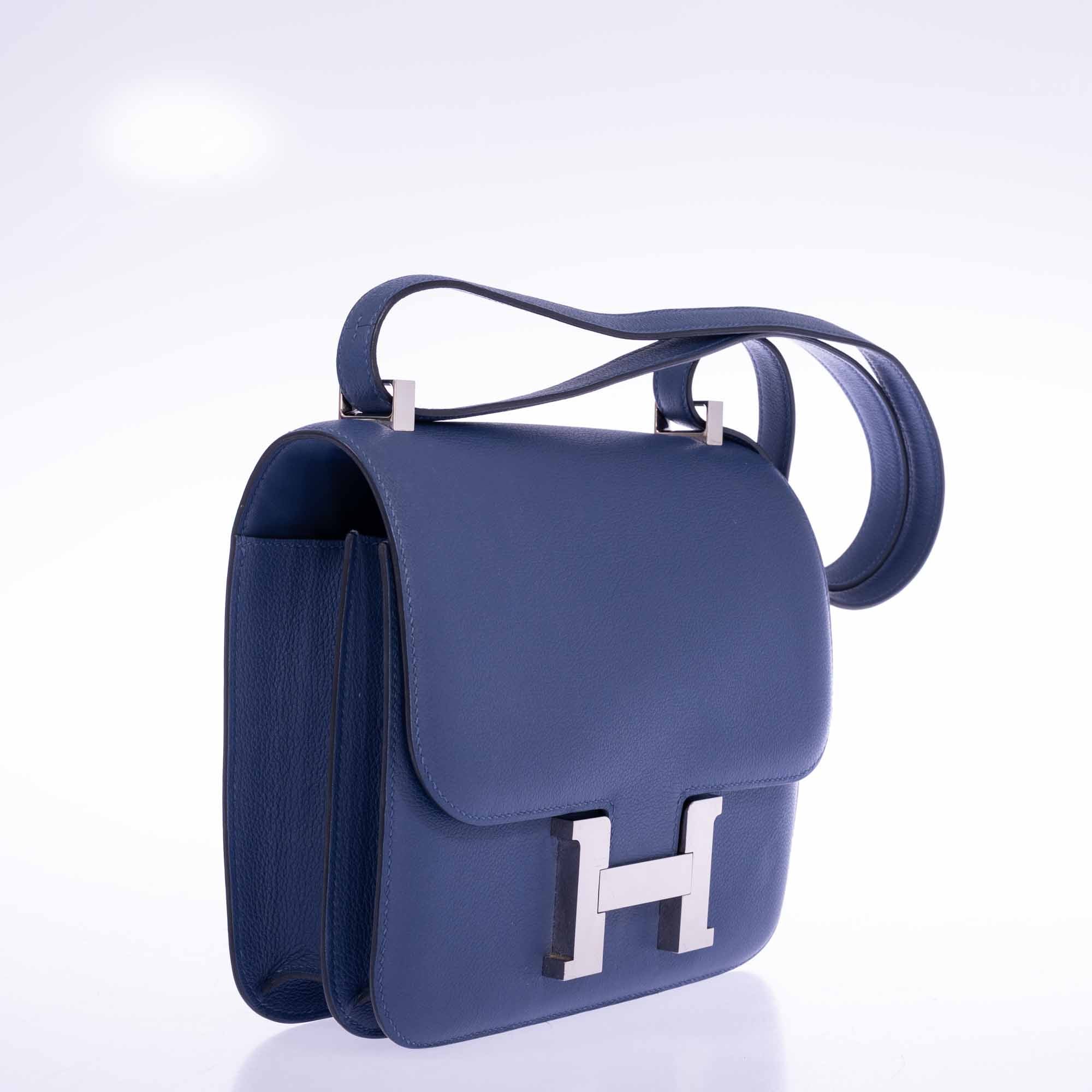 Hermès Constance 24 Bleu Brighton Evercolor Palladium Hardware