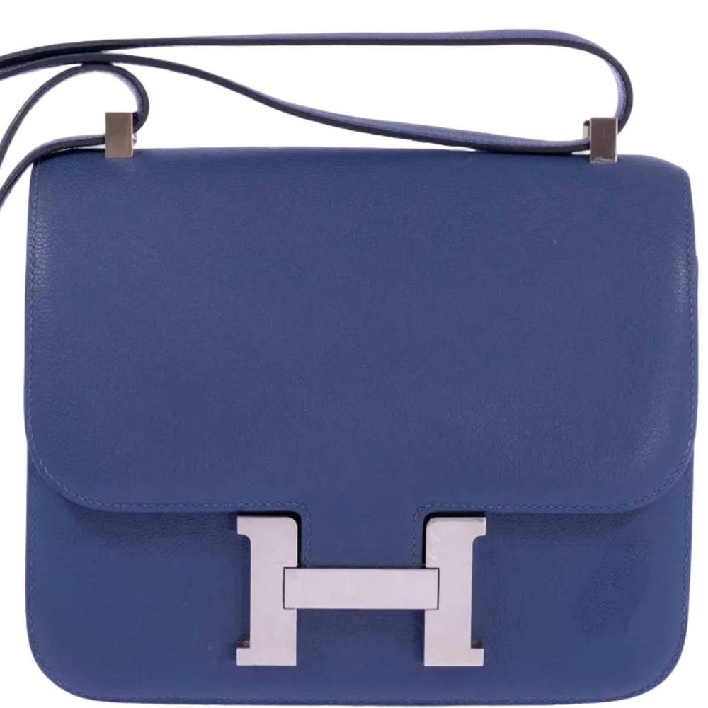 Hermès Constance 24 Bleu Brighton Evercolor Palladium Hardware