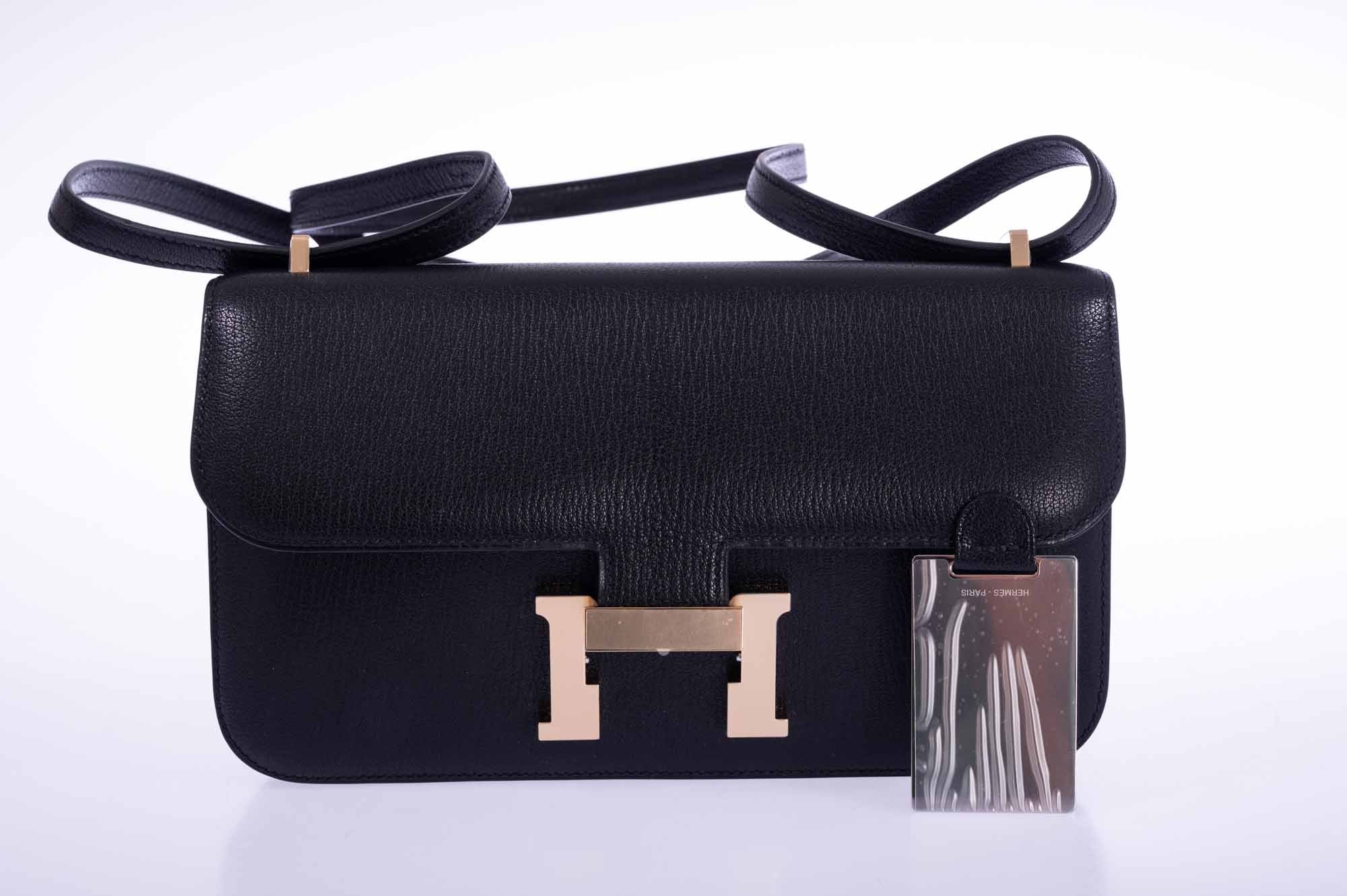 Hermès Constance Elan 29 Black Chèvre Gold Hardware