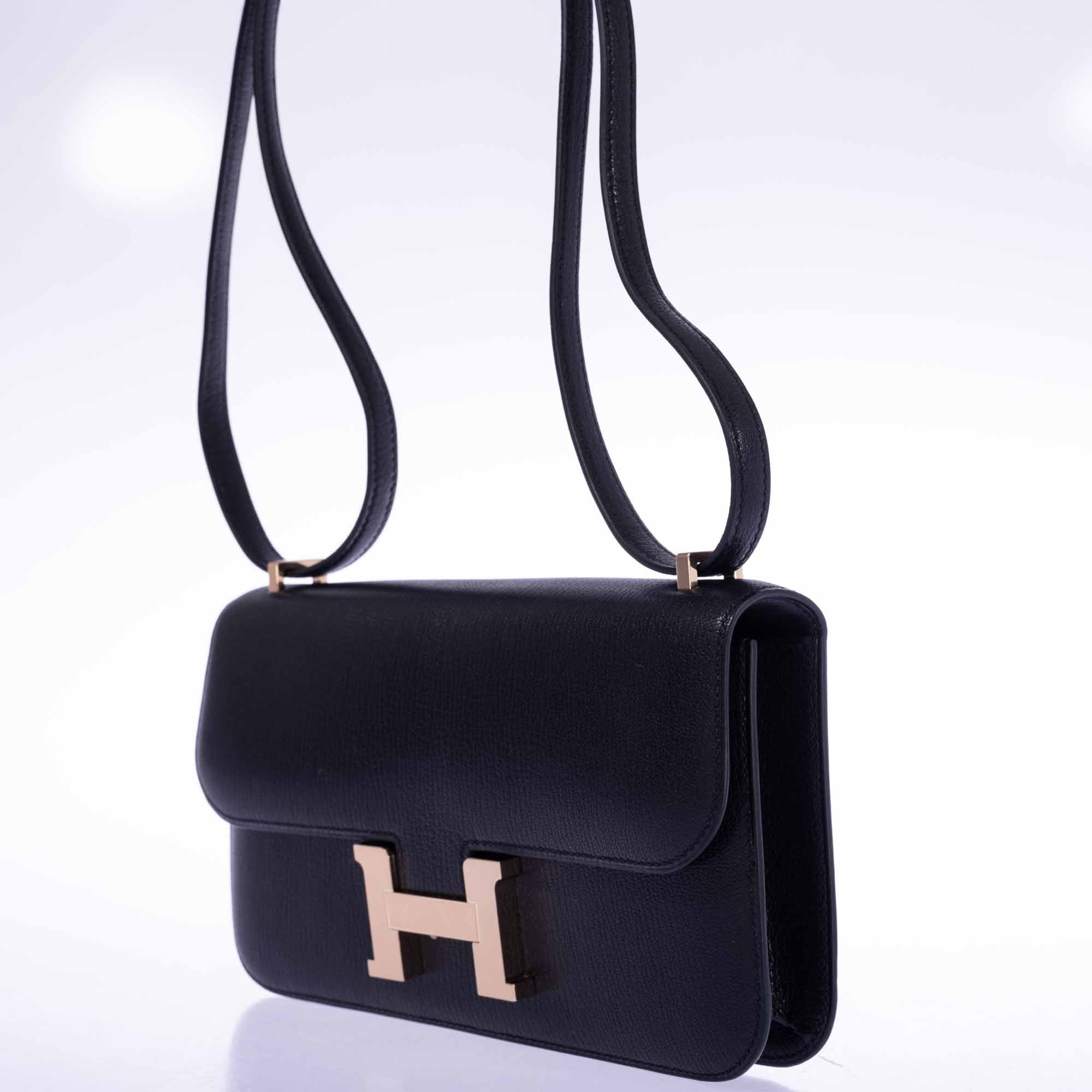 Hermès Constance Elan 29 Black Chèvre Gold Hardware