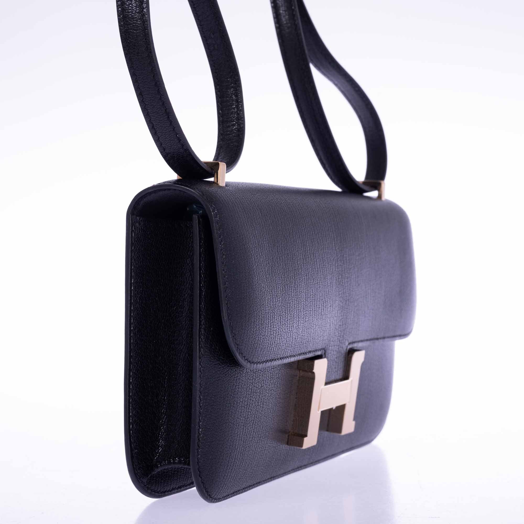 Hermès Constance Elan 29 Black Chèvre Gold Hardware