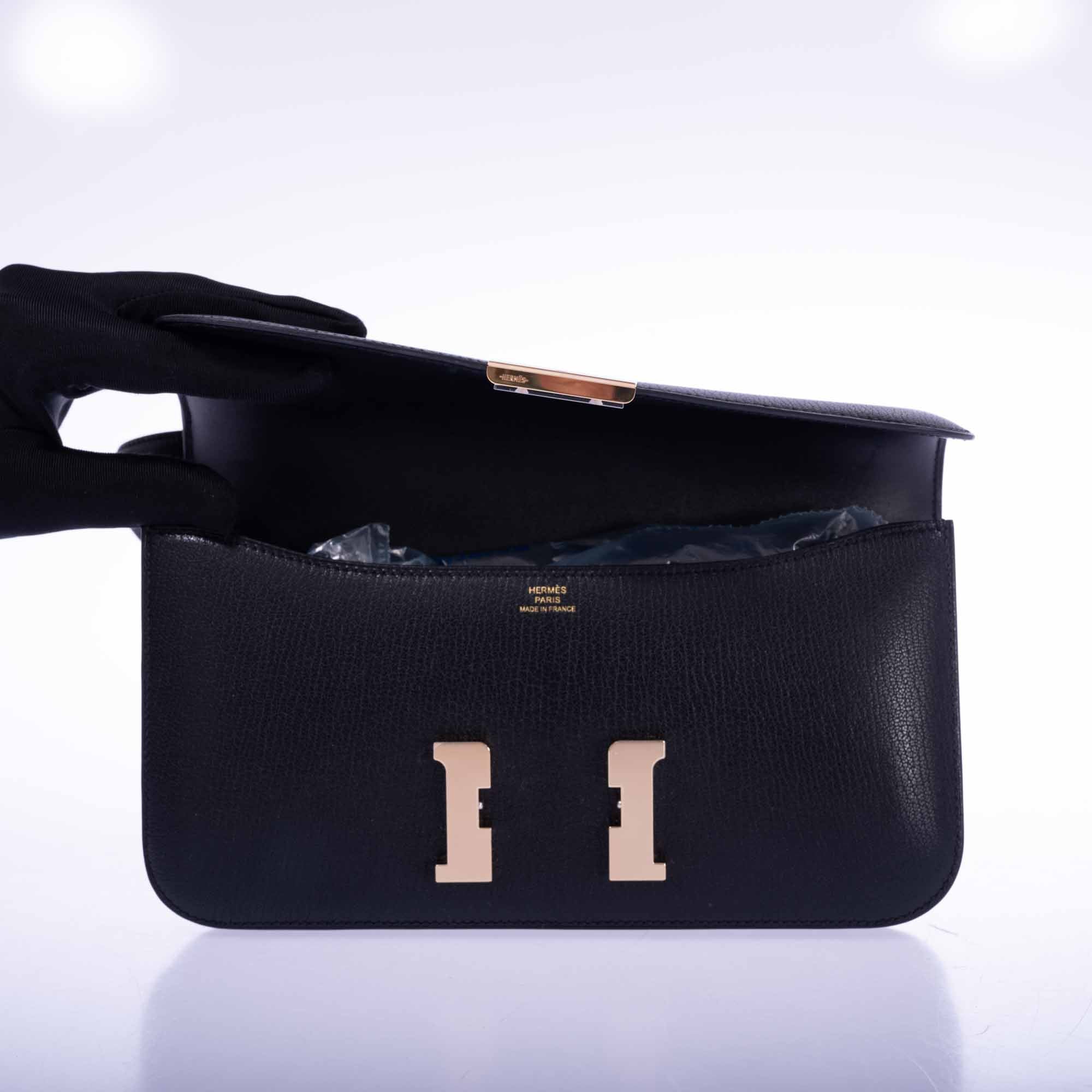 Hermès Constance Elan 29 Black Chèvre Gold Hardware