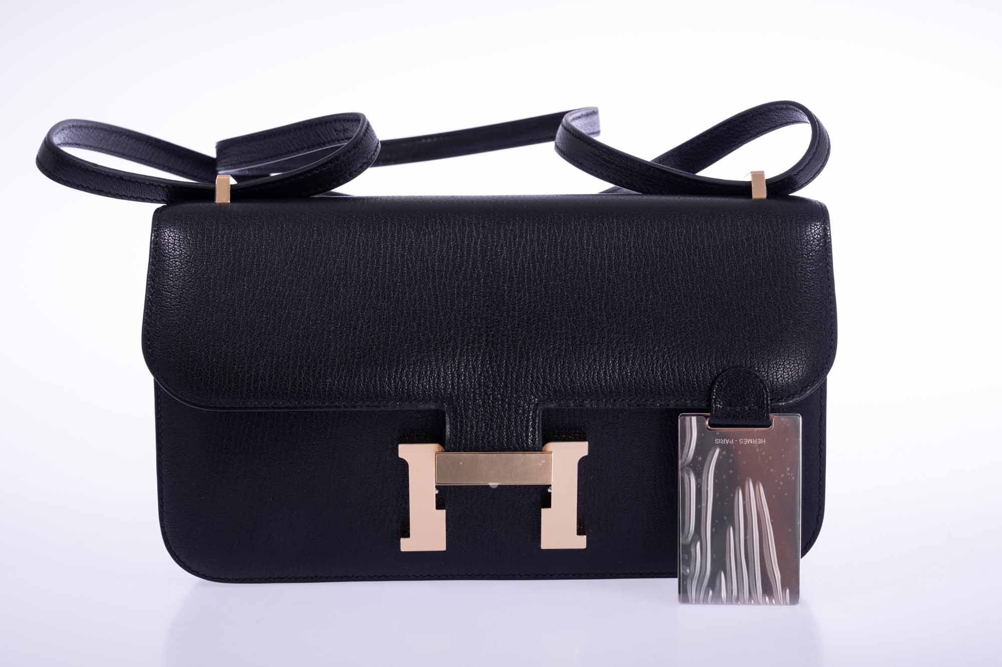 Hermès Constance Elan 29 Black Chèvre Permabrass Hardware