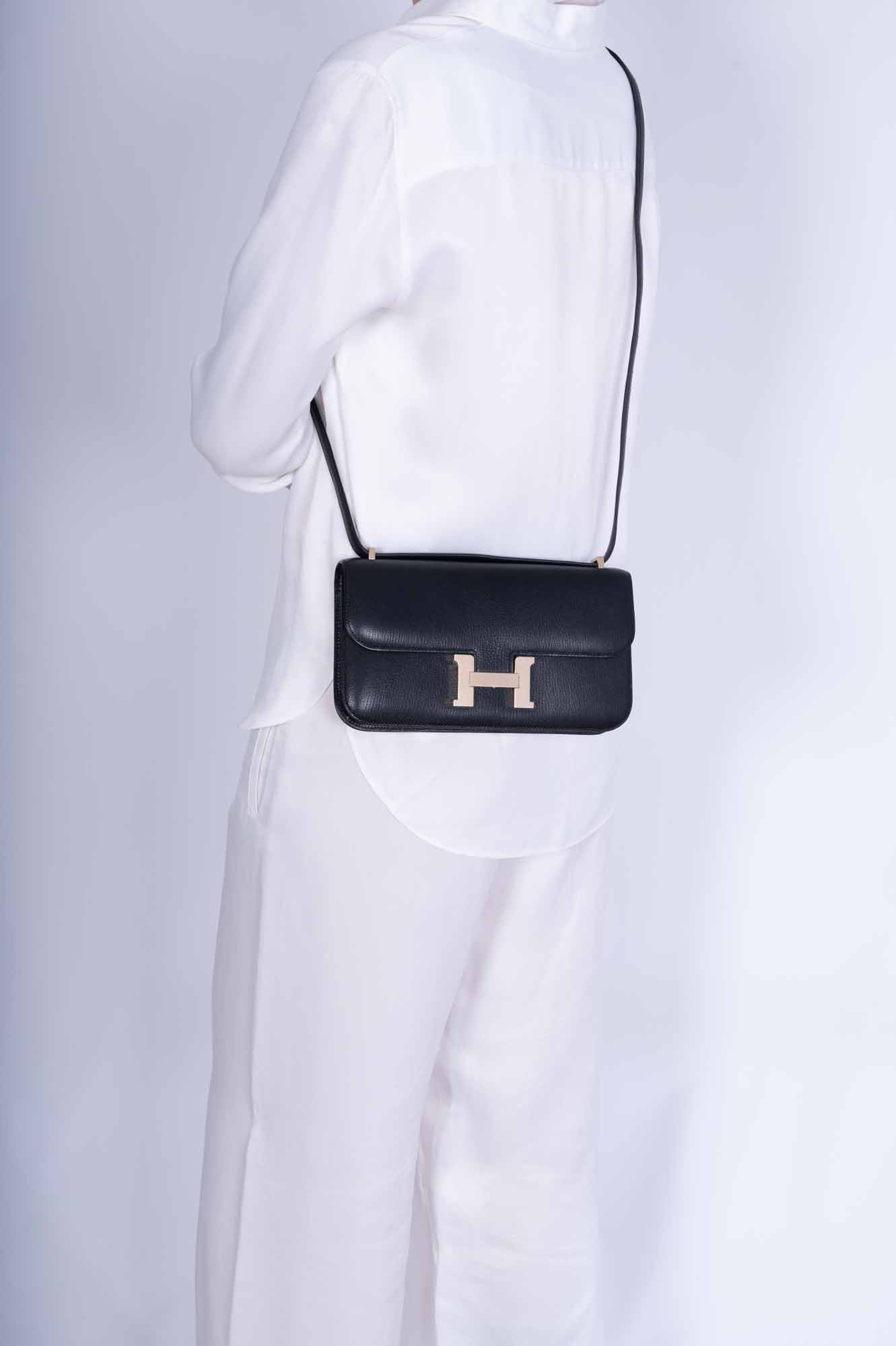 Hermès Constance Elan Noir Chèvre Chamkila Permabrass Hardware