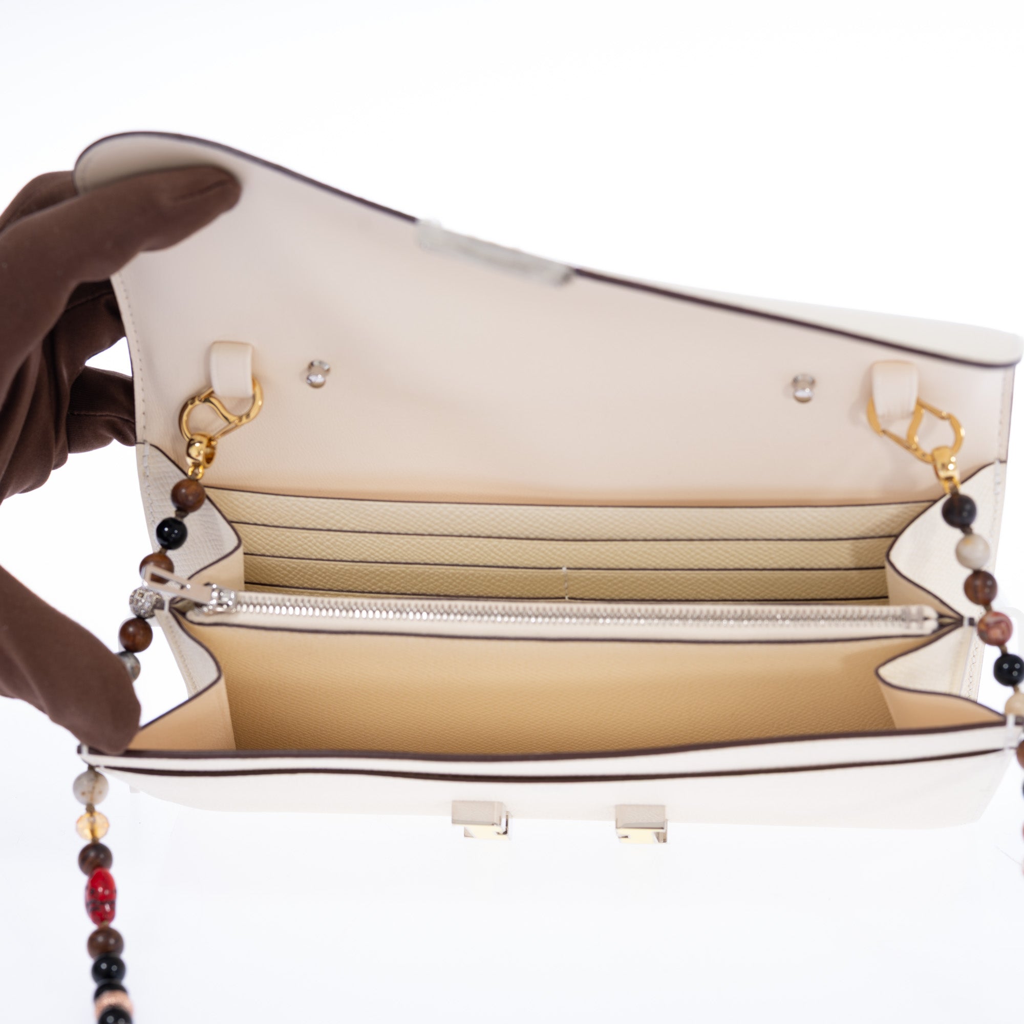 Hermès Constance Long To Go Wallet Nata with Jaune Citron Enamel Buckle