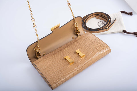 Hermès Constance Long Wallet Chai Matte Alligator Gold Hardware