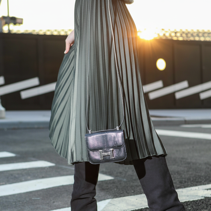 Hermès Constance Micro 14 Noir Lizard Palladium Hardware