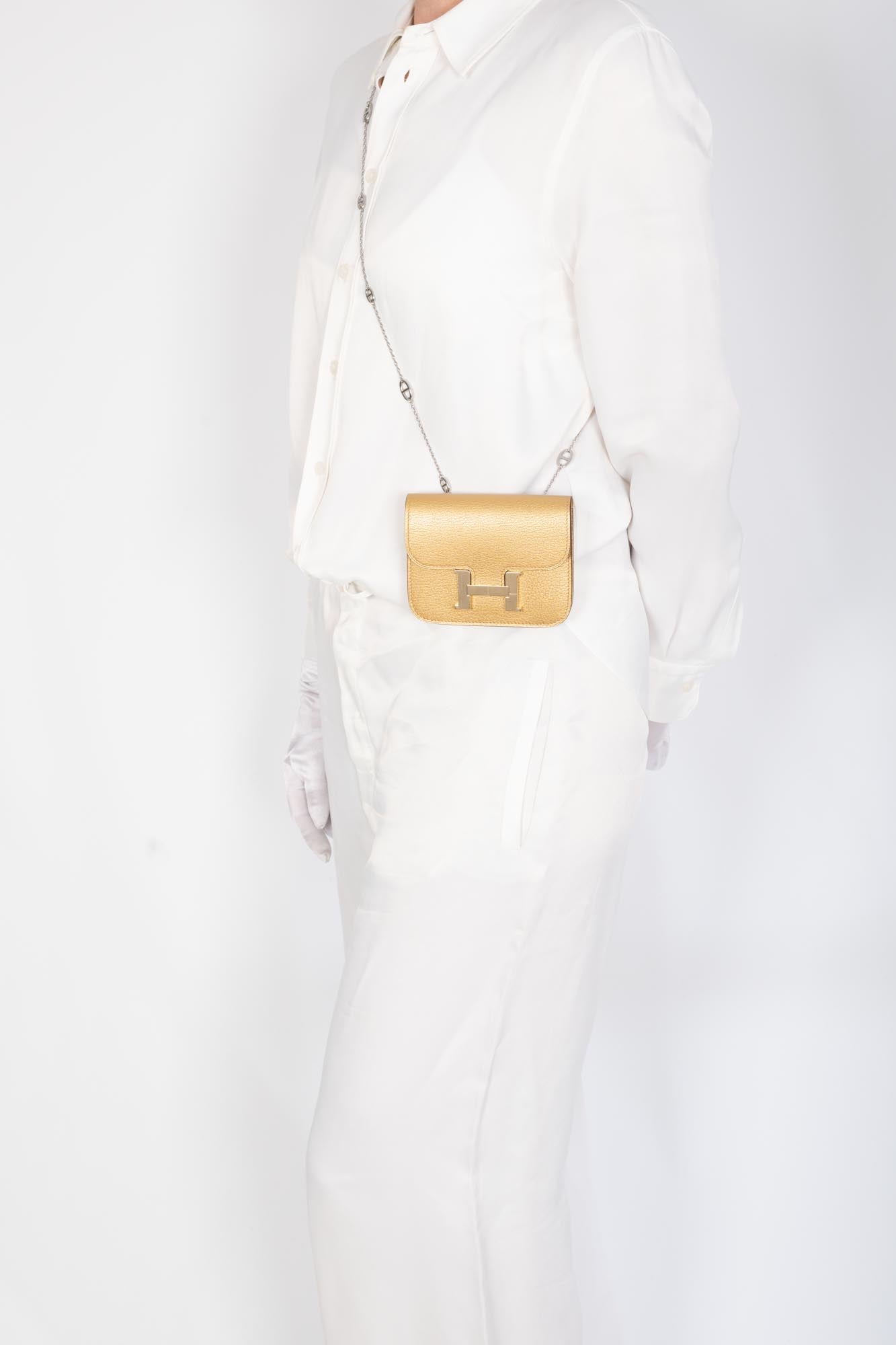 Hermès Constance Slim Gold Doré in Chamkilight Goatskin Permabrass Hardware