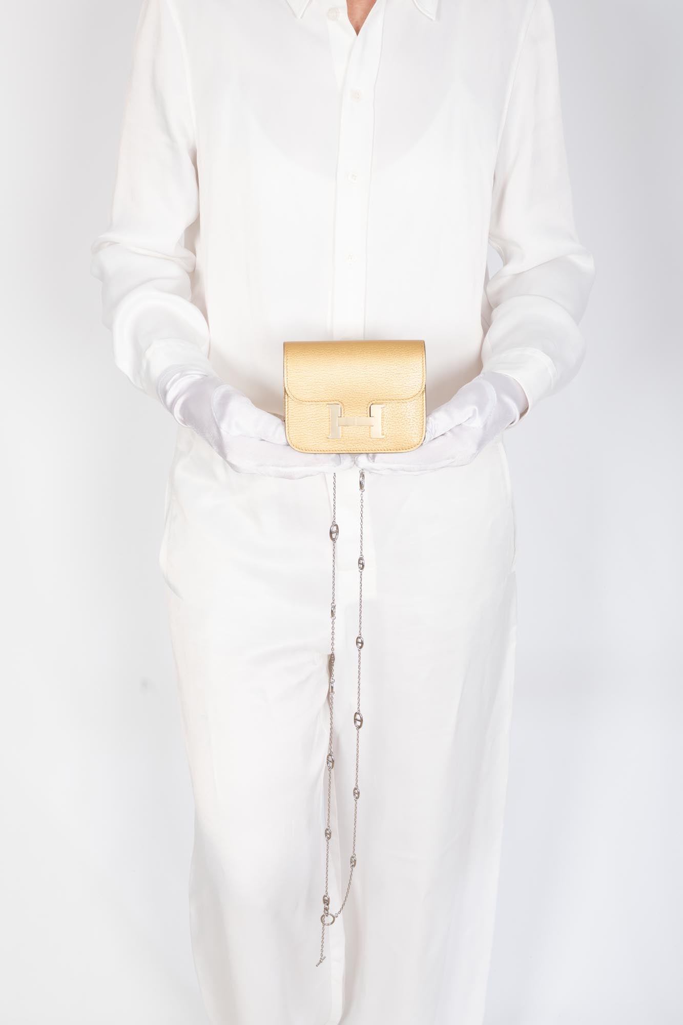 Hermès Constance Slim Gold Doré in Chamkilight Goatskin Permabrass Hardware