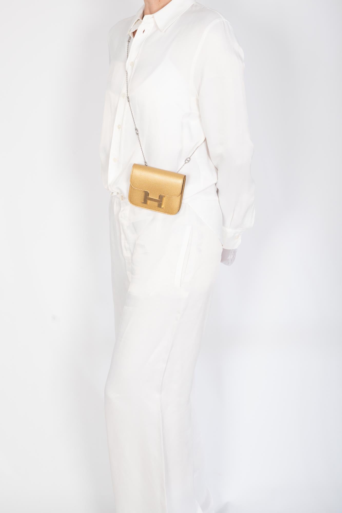 Hermès Constance Slim Gold Doré in Chamkilight Goatskin Permabrass Hardware