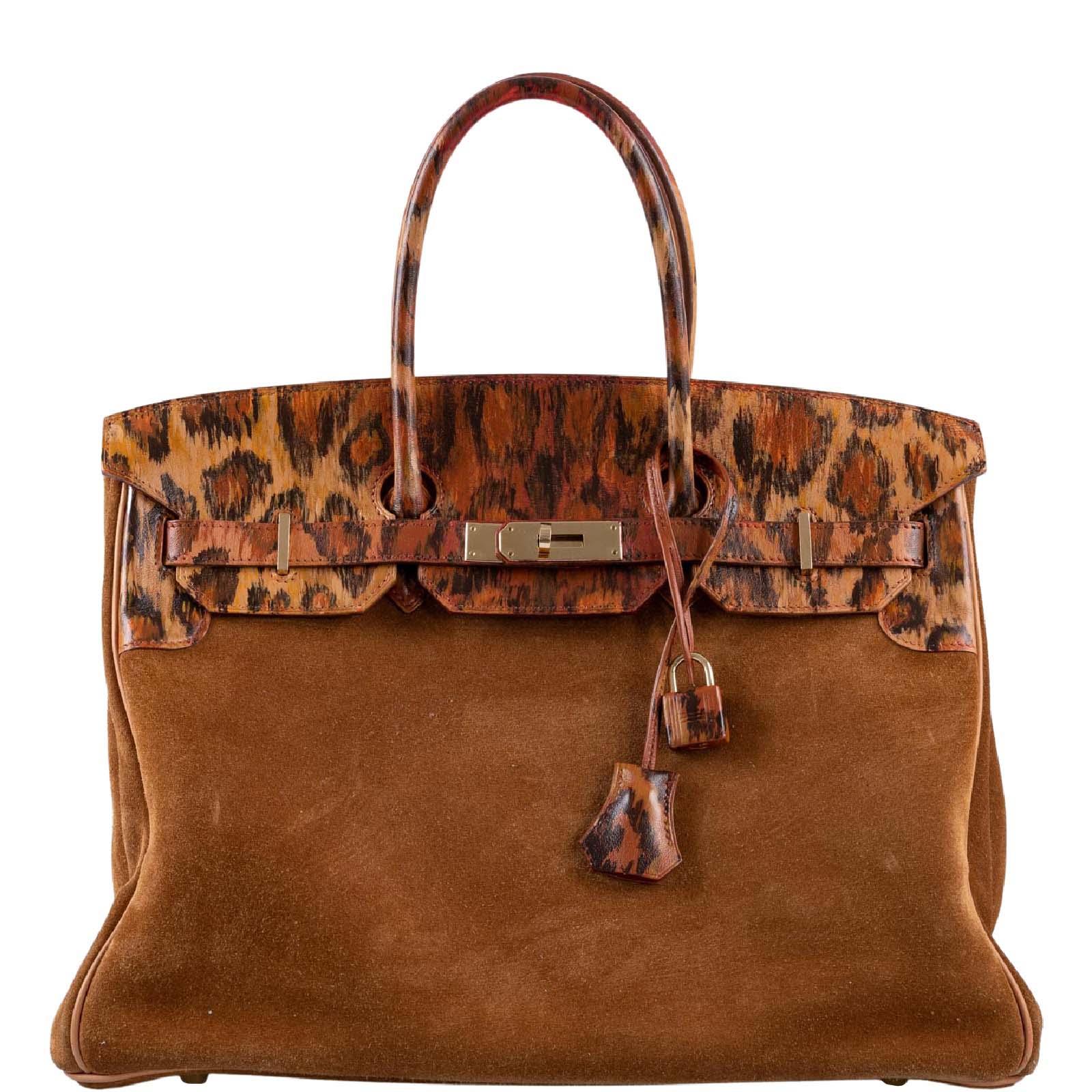 Hermès Custom Painted Leopard Grizzly Birkin 35 Permabrass Hardware - JaneFinds Custom Shop