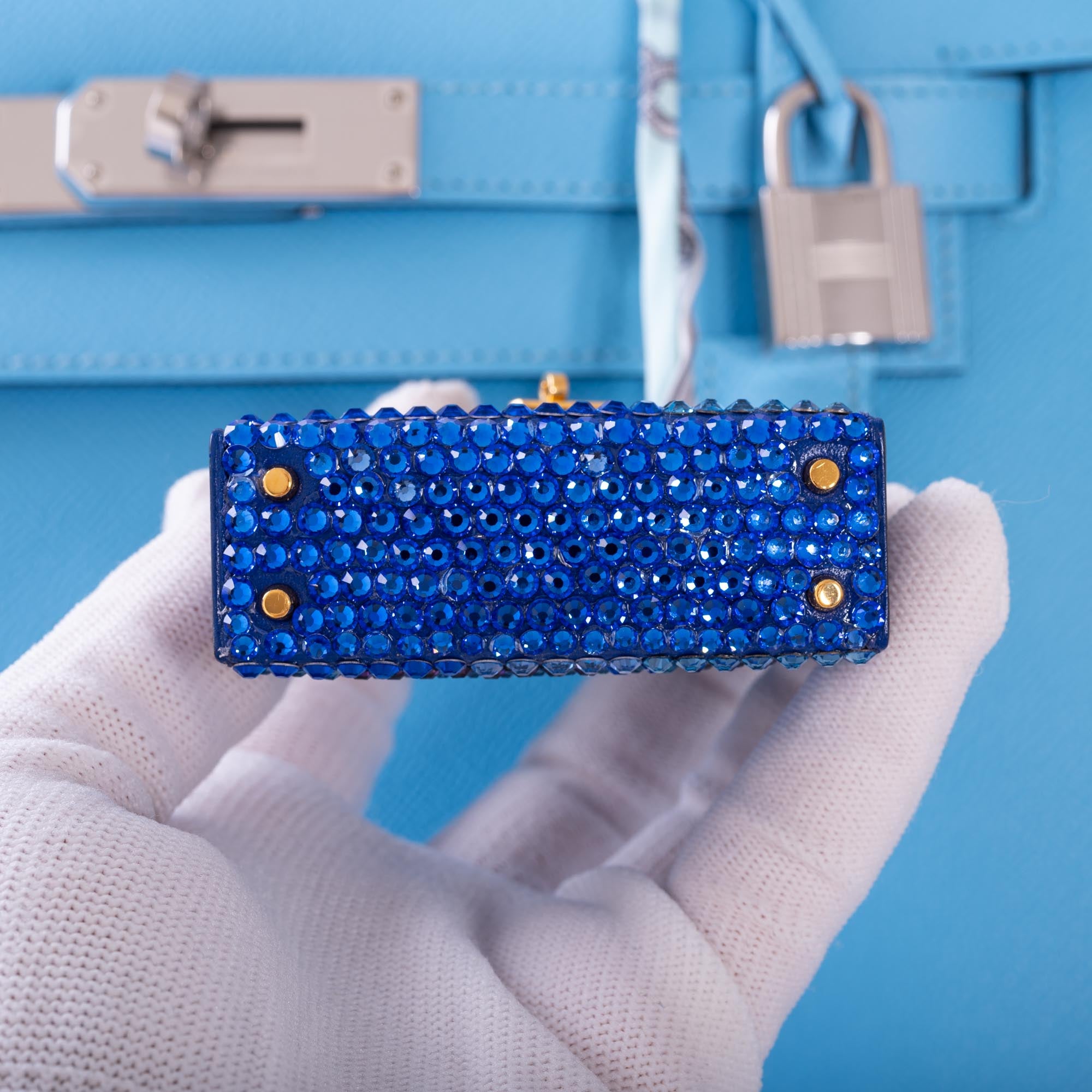 Hermès Custom Vibrato-Style Swarovski Crystal Micro Kelly Twilly