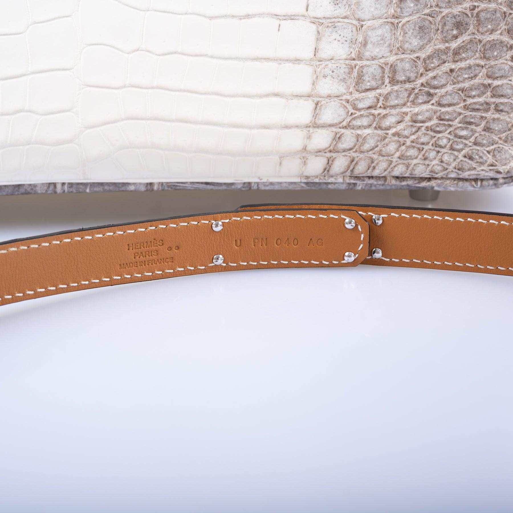 Hermès Diamond Himalaya Kelly Belt Matte Nilo Crocodile 18K White Gold & Diamond Hardware