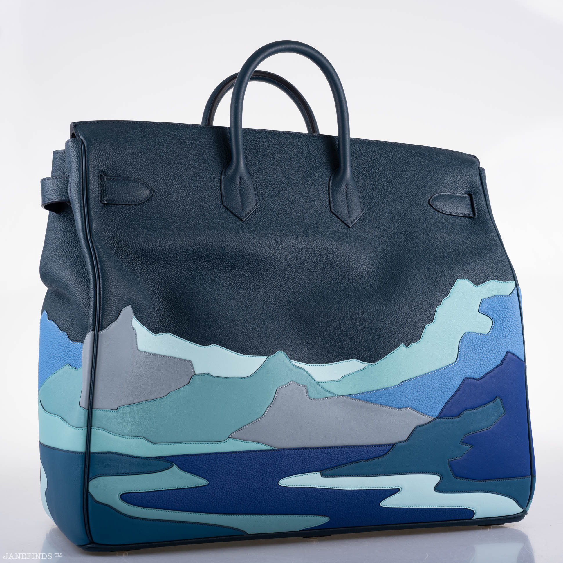 Hermès Endless Road HAC Birkin 50 Multicolor Togo and Swift Leather Palladium Hardware