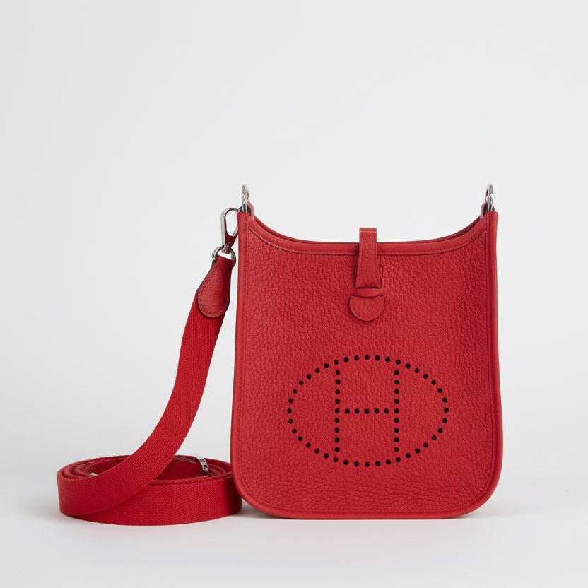 Hermès Evelyne 16 TPM Rouge Radieux Clemence Palladium Hardware