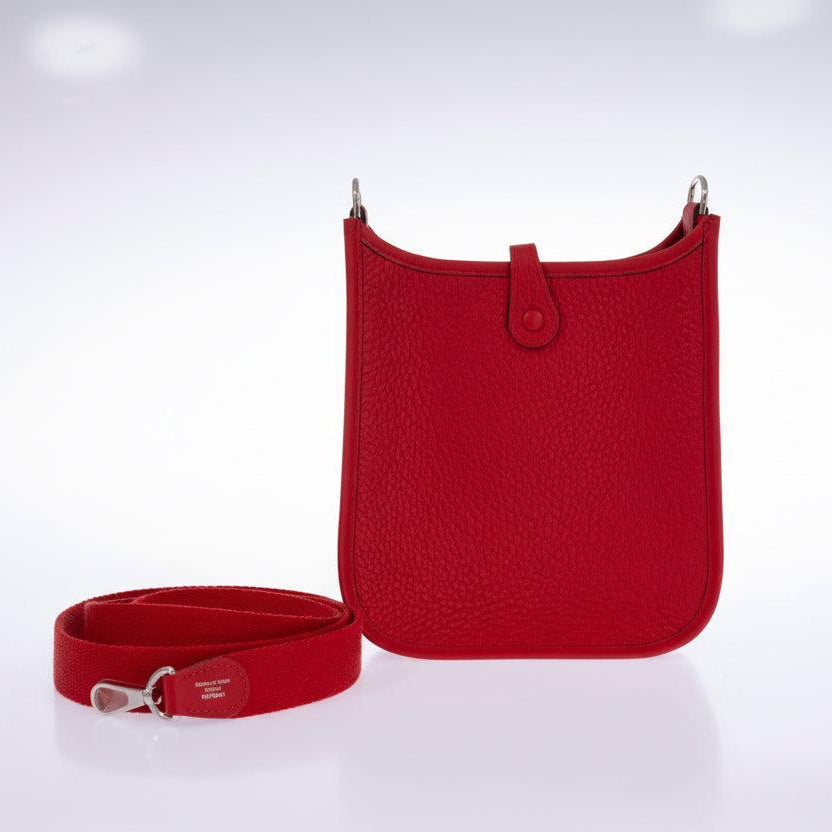 Hermès Evelyne 16 TPM Rouge Radieux Clemence Palladium Hardware
