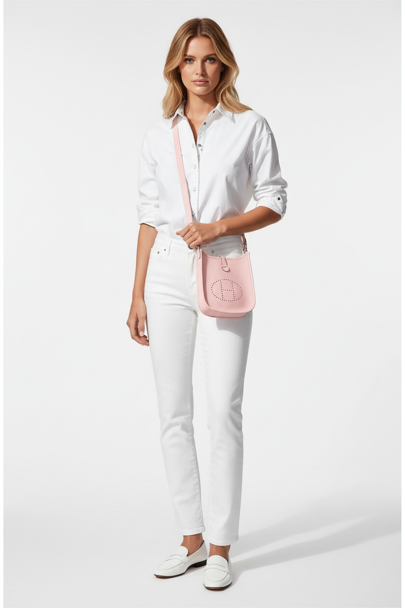 Hermès Evelyne TPM Rose Sakura Clemence Palladium Hardware