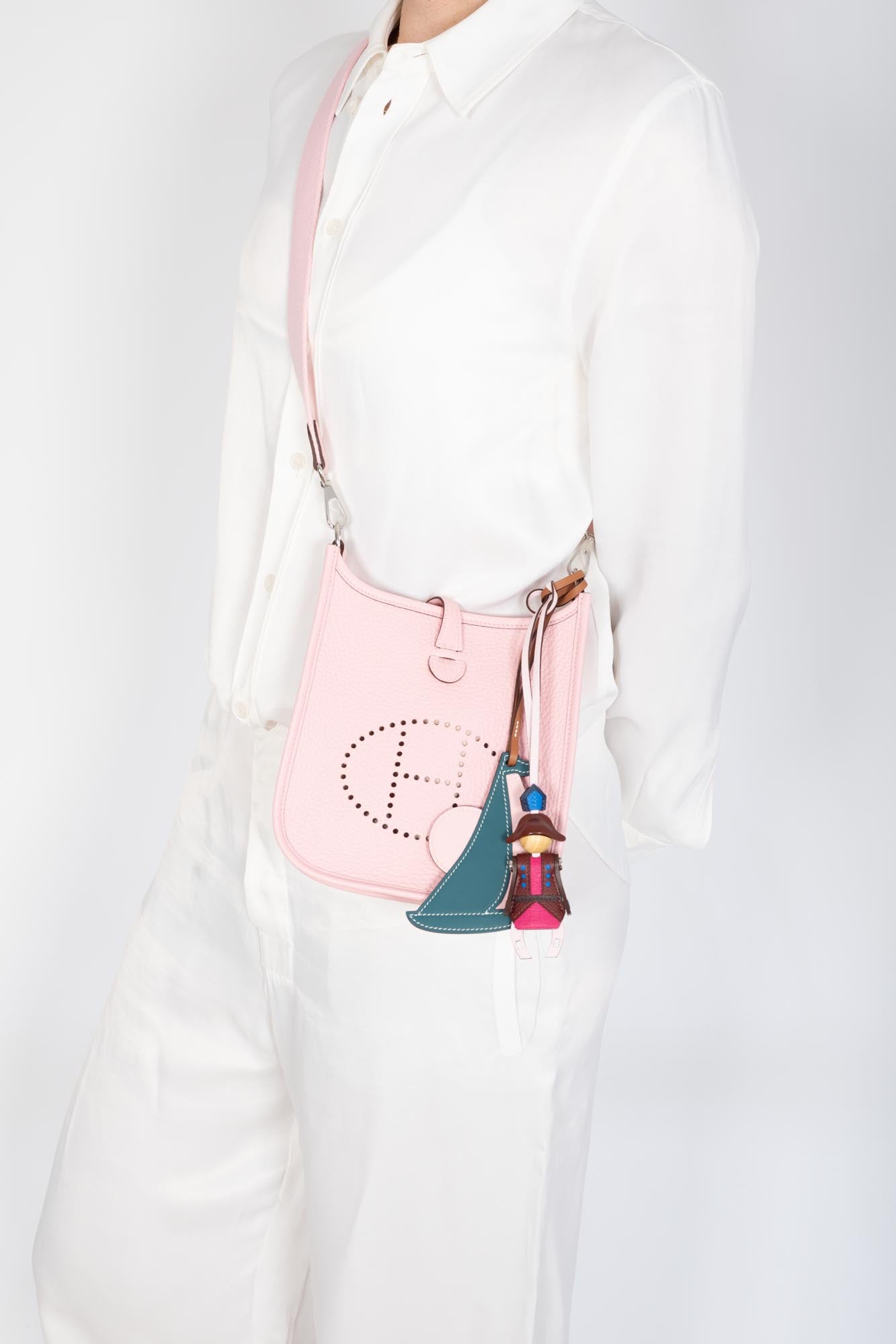 Hermès Evelyne TPM Rose Sakura Clemence Palladium Hardware