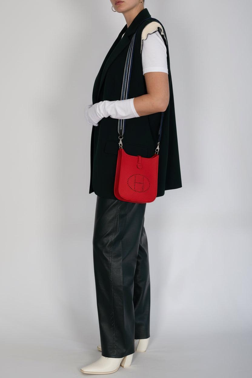 Hermès Evelyne TPM Rouge Radieux Clemence Palladium Hardware