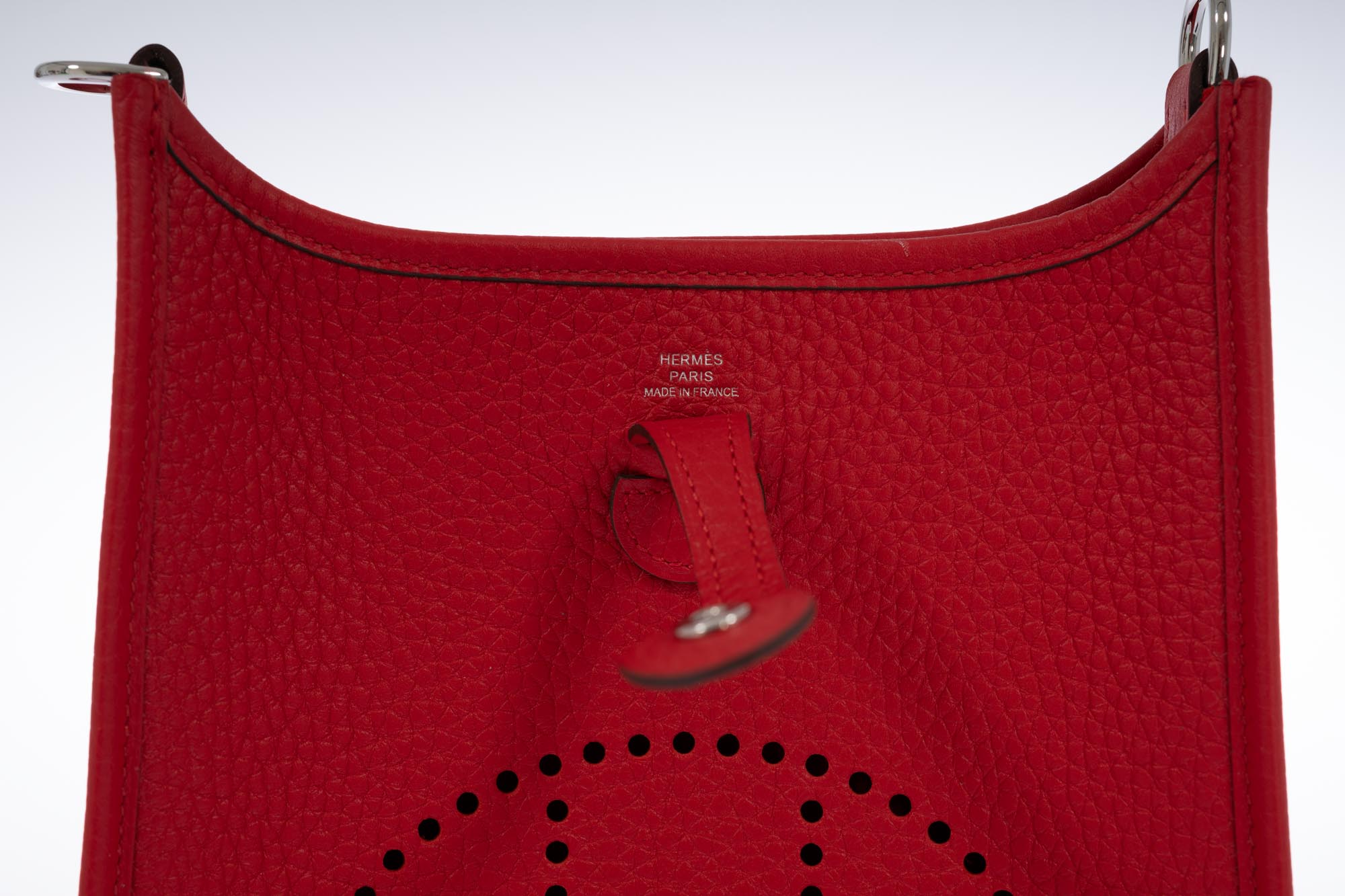 Hermès Evelyne TPM Rouge Radieux Clemence Palladium Hardware