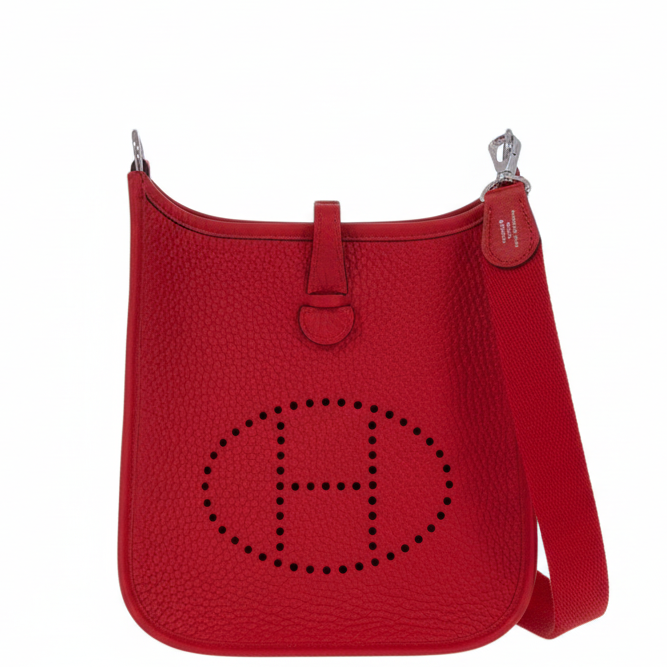 Hermès Evelyne TPM Rouge Radieux Clemence Palladium Hardware