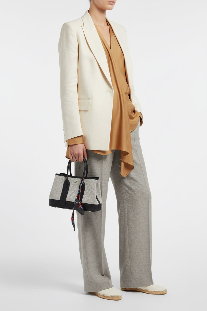 Hermès Garden Party Micro (TTPM) Toile H Viking & Ébène Veau Negonda Palladium Hardware