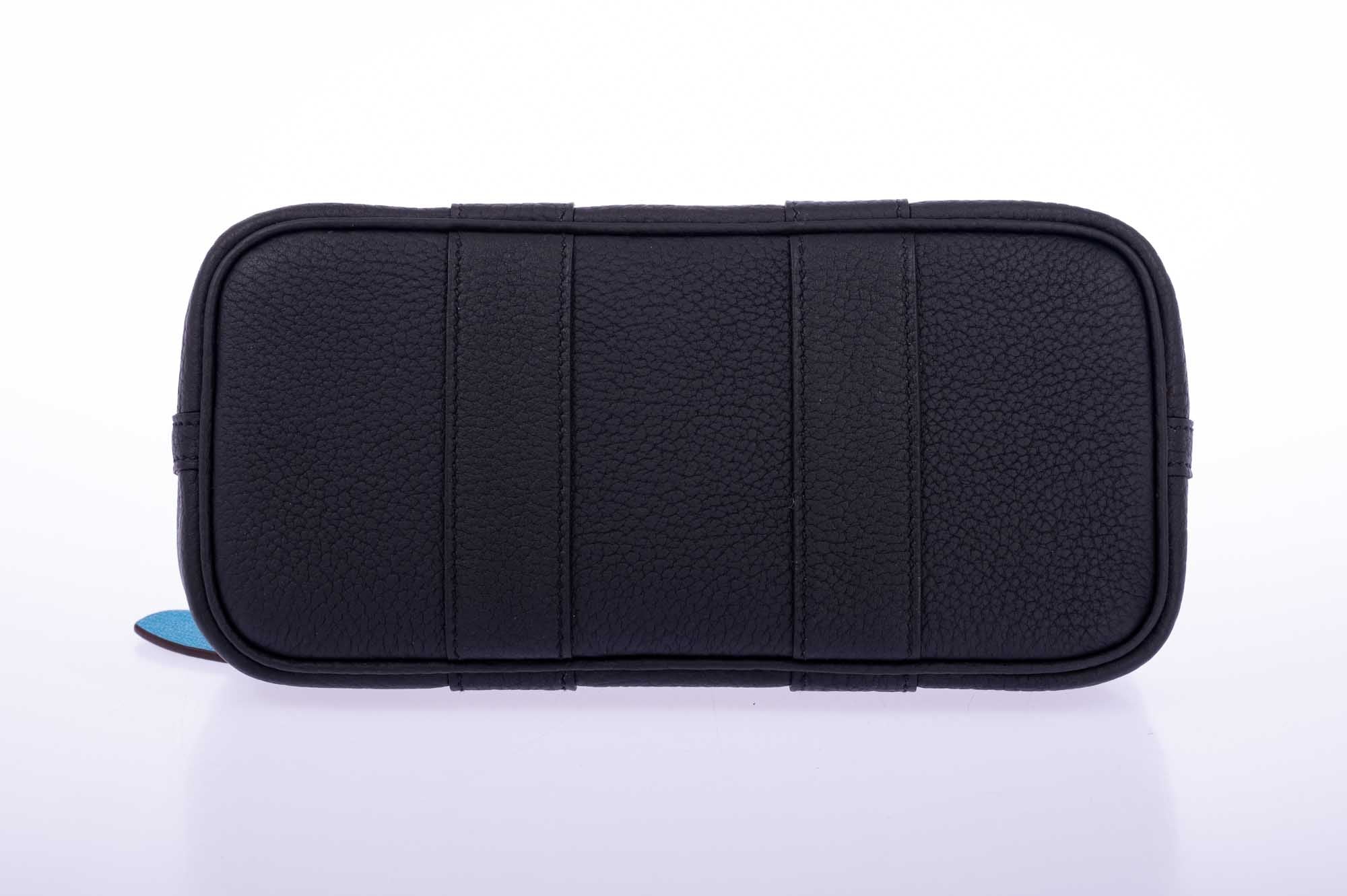 Hermès Garden Party Micro (TTPM) Toile H Viking & Ébène Veau Negonda Palladium Hardware