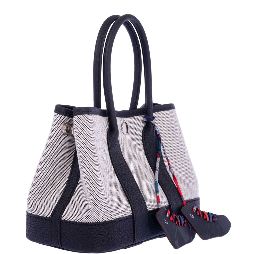 Hermès Garden Party Micro (TTPM) Toile H Viking & Ébène Veau Negonda Palladium Hardware