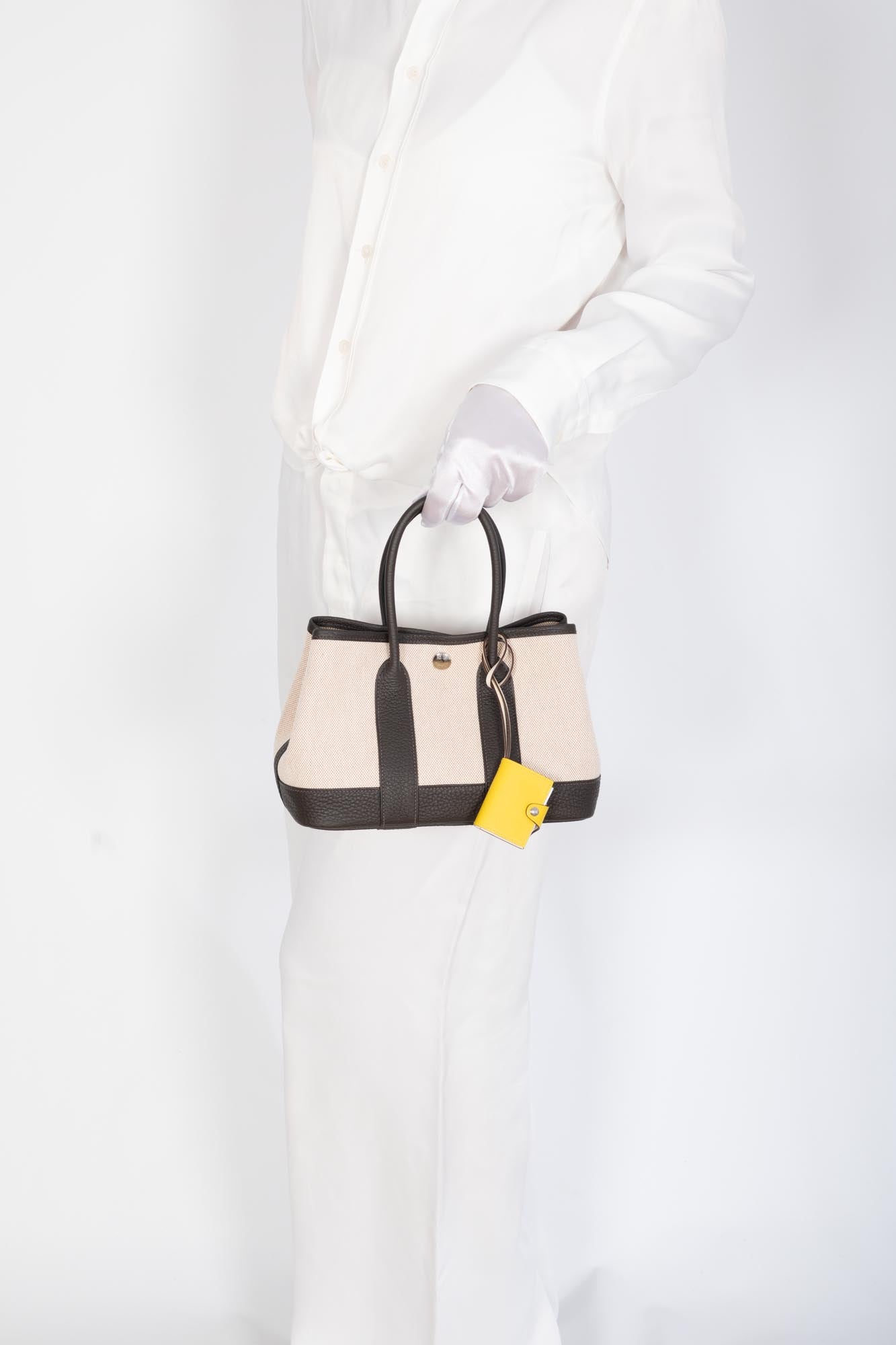 Hermès Garden Party Micro in Toile H Viking and Veau Negonda Ébène